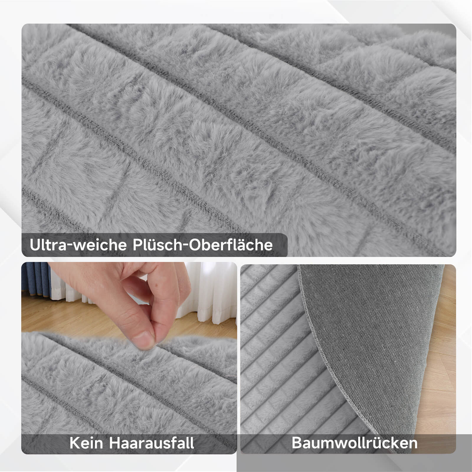 HOMELUX Flauschiger Kunstfell Teppich, wohne Rutschfestigkeit, für Wohnzimmer & Schlafzimmer, Fußbodenheizung - Image 8