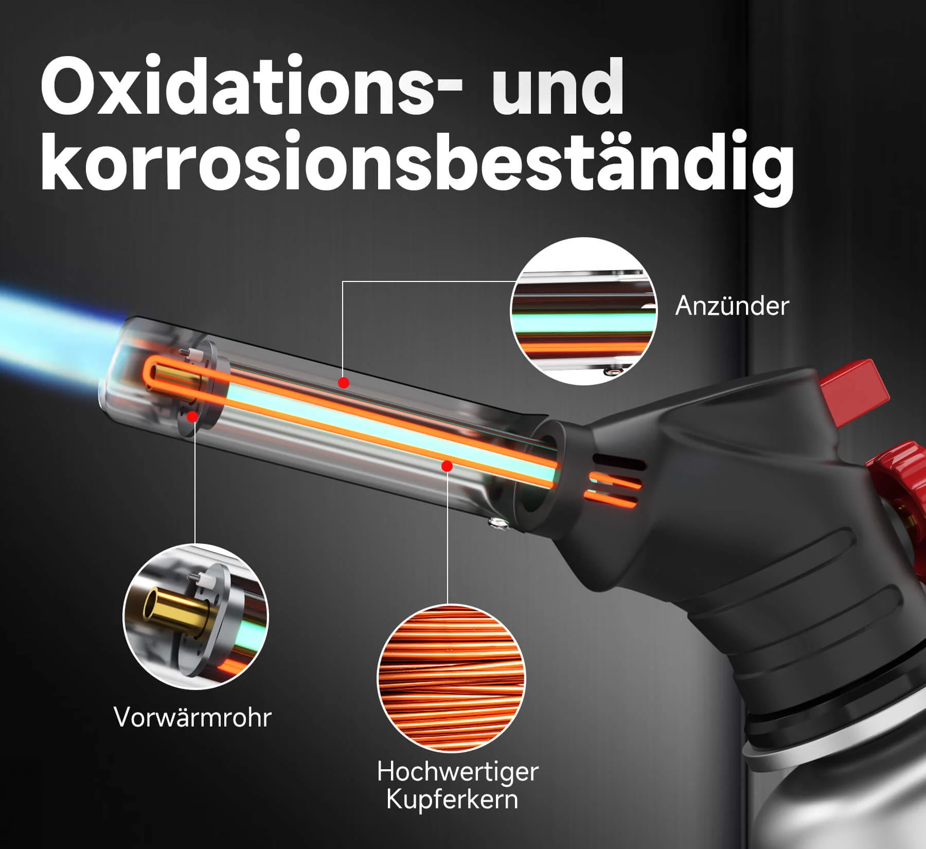 HOMELUX Gasbrenner Vielseitiger Flambier- und Bunsenbrenner bis 1300°C für Küche, BBQ, Camping und Handwerk - Image 10