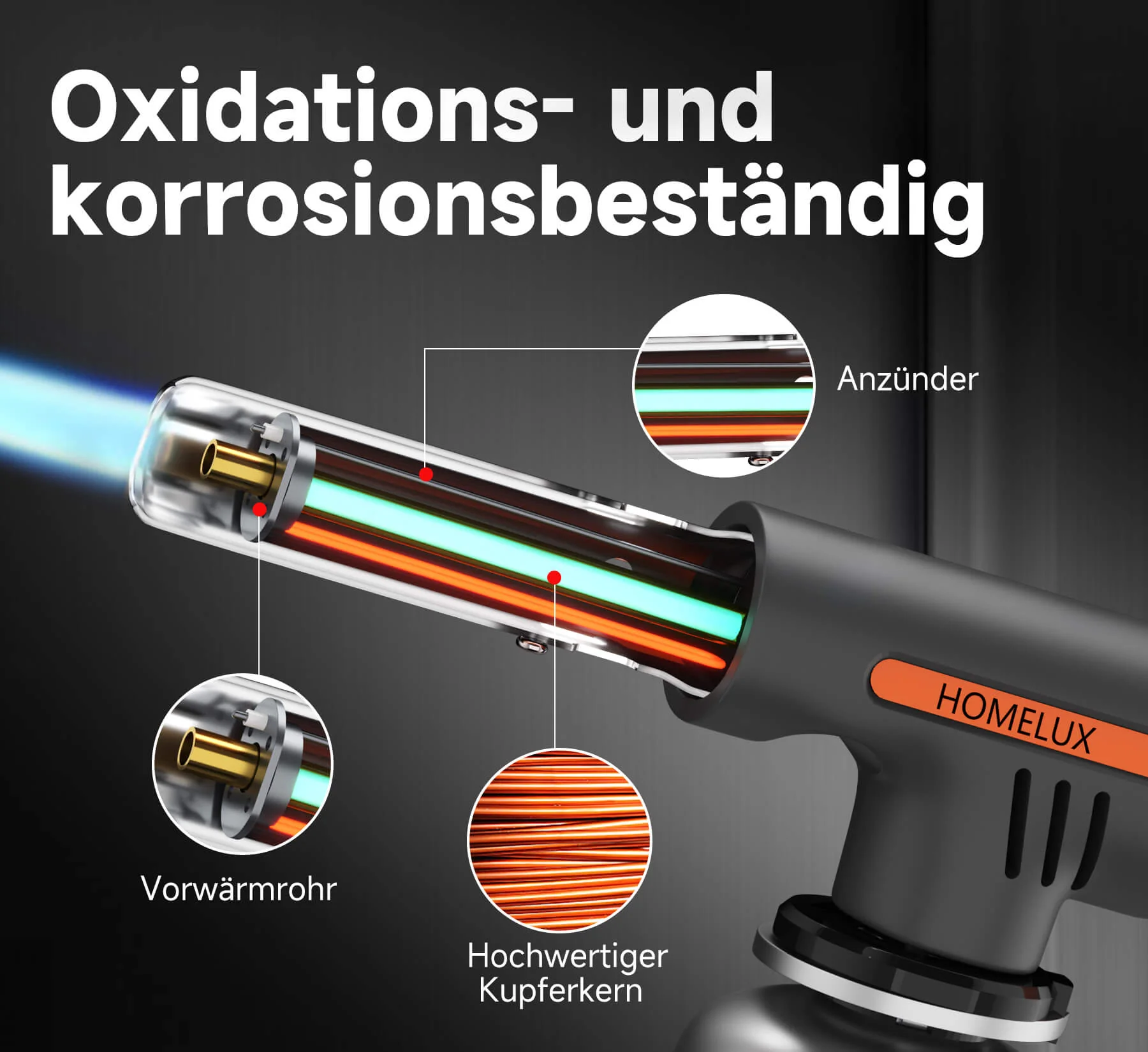 HOMELUX Gasbrenner Vielseitiger Flambier- und Bunsenbrenner bis 1300°C für Küche, BBQ, Camping und Handwerk - Image 9