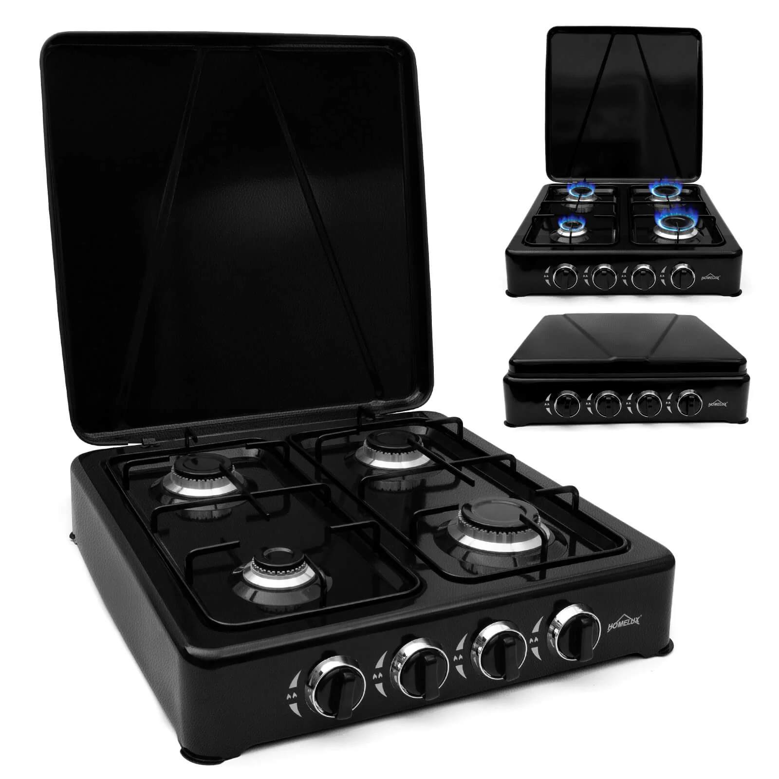 HOMELUX Gaskocher 4 flammig Campingkocher mit Deckel 6,2 kW Kocher Gas Herd Outdoor - Image 10
