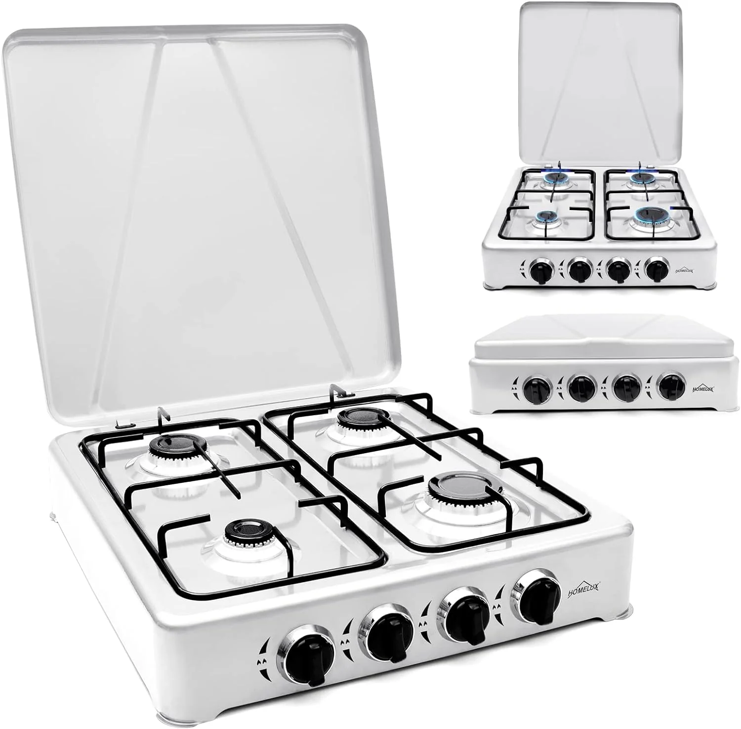 HOMELUX 6,2 KW Gaskocher,4 flammig Campingkocher Kochfeld Kocher mit Deckel Herd Gas Outdoor - Image 9
