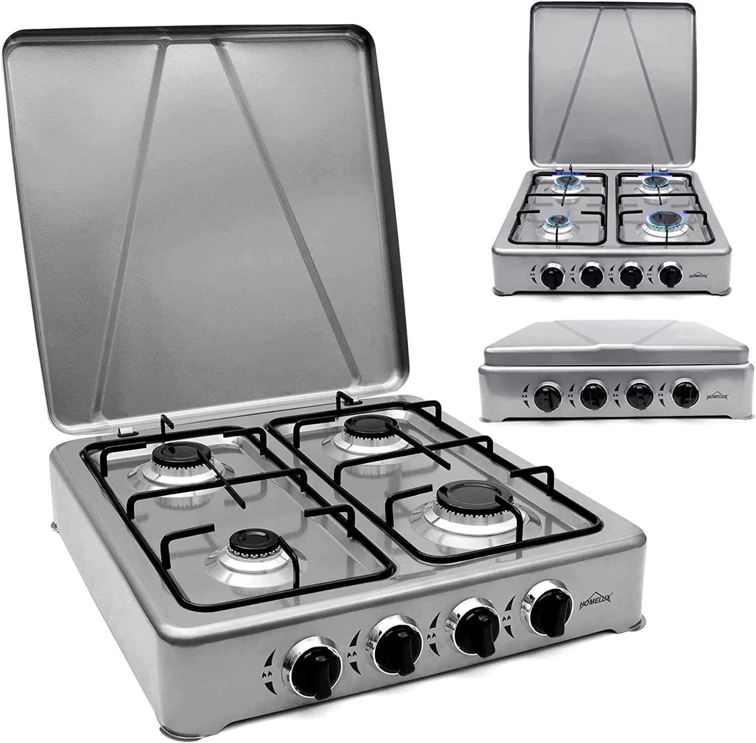 HOMELUX Gaskocher 4 flammig Campingkocher mit Deckel 6,2 kW Kocher Gas Herd Outdoor - Image 13