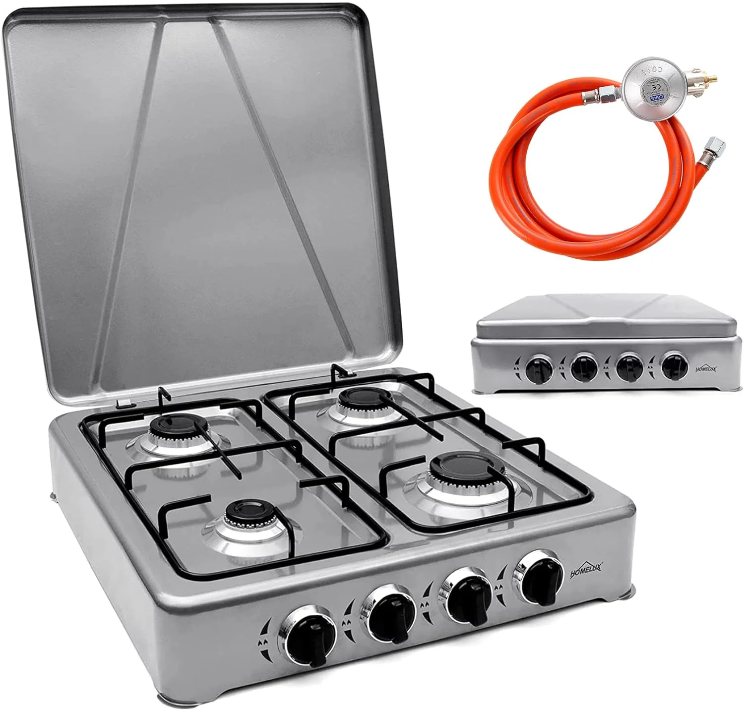 HOMELUX Gaskocher 4 flammig Campingkocher mit Deckel 6,2 kW Kocher Gas Herd Outdoor - Image 14
