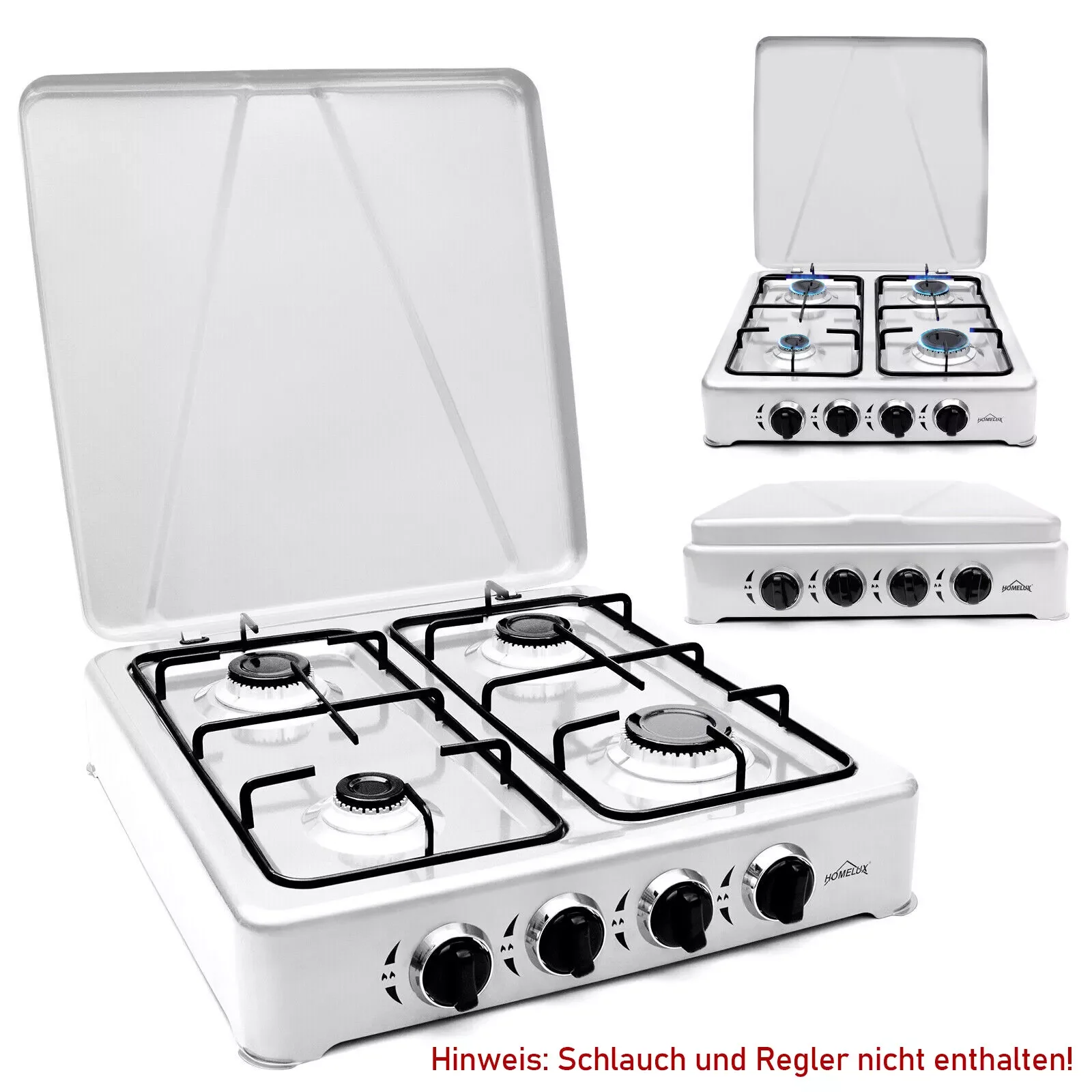 HOMELUX 6,2 KW Gaskocher,4 flammig Campingkocher Kochfeld Kocher mit Deckel Herd Gas Outdoor - Image 4