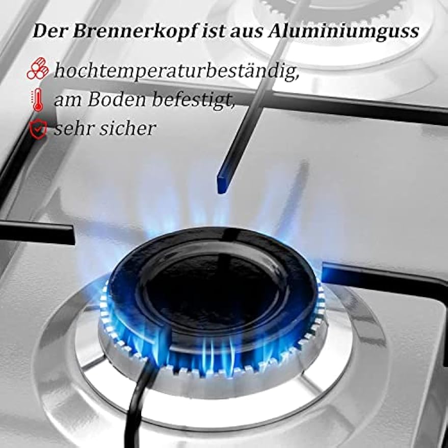 HOMELUX Gaskocher 4 flammig Campingkocher mit Deckel 6,2 kW Kocher Gas Herd Outdoor - Image 7