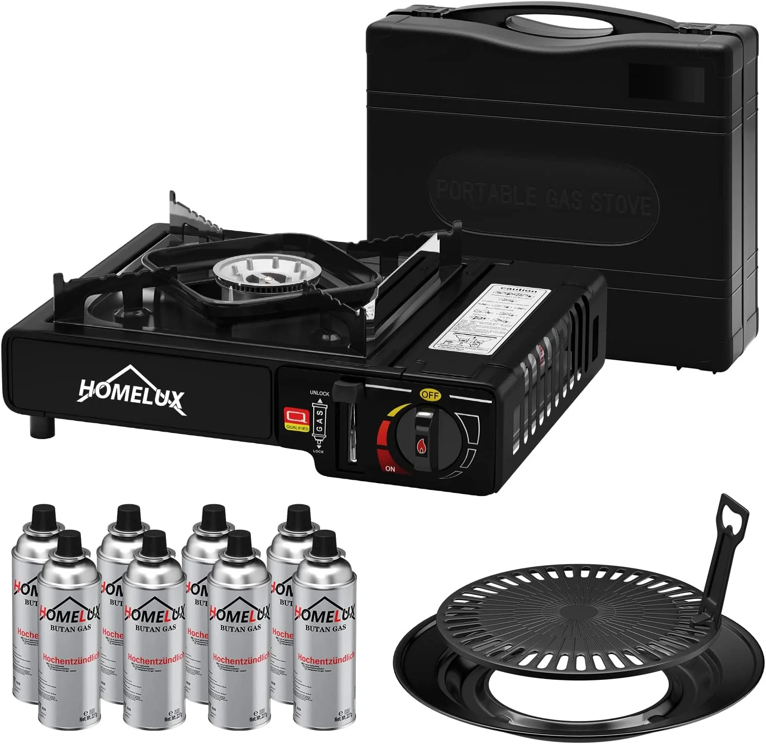 Camping-Gaskocher-Set 2,2 KW, mit Gaskartusche, inkl. Aufbewahrungsbox. Ideal für Outdoor-Kochen - Image 9