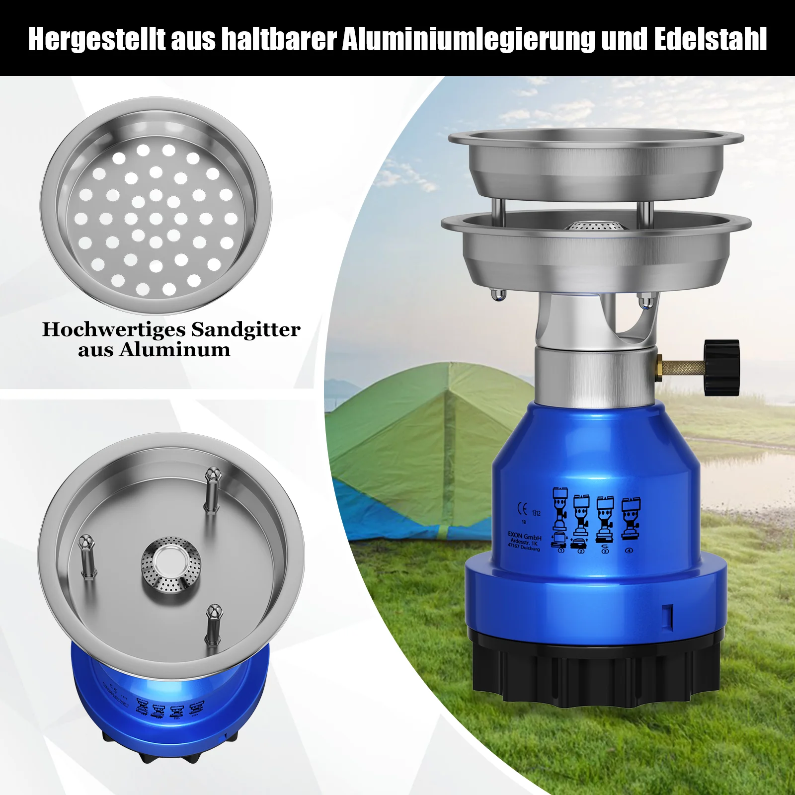 HOMELUX Gaskocher, Campingkocher, Camping Gaskocher, Gaskocher 1-flammig für Outdoor, Freizeit, Wanderung, Picknick Camping - Image 3