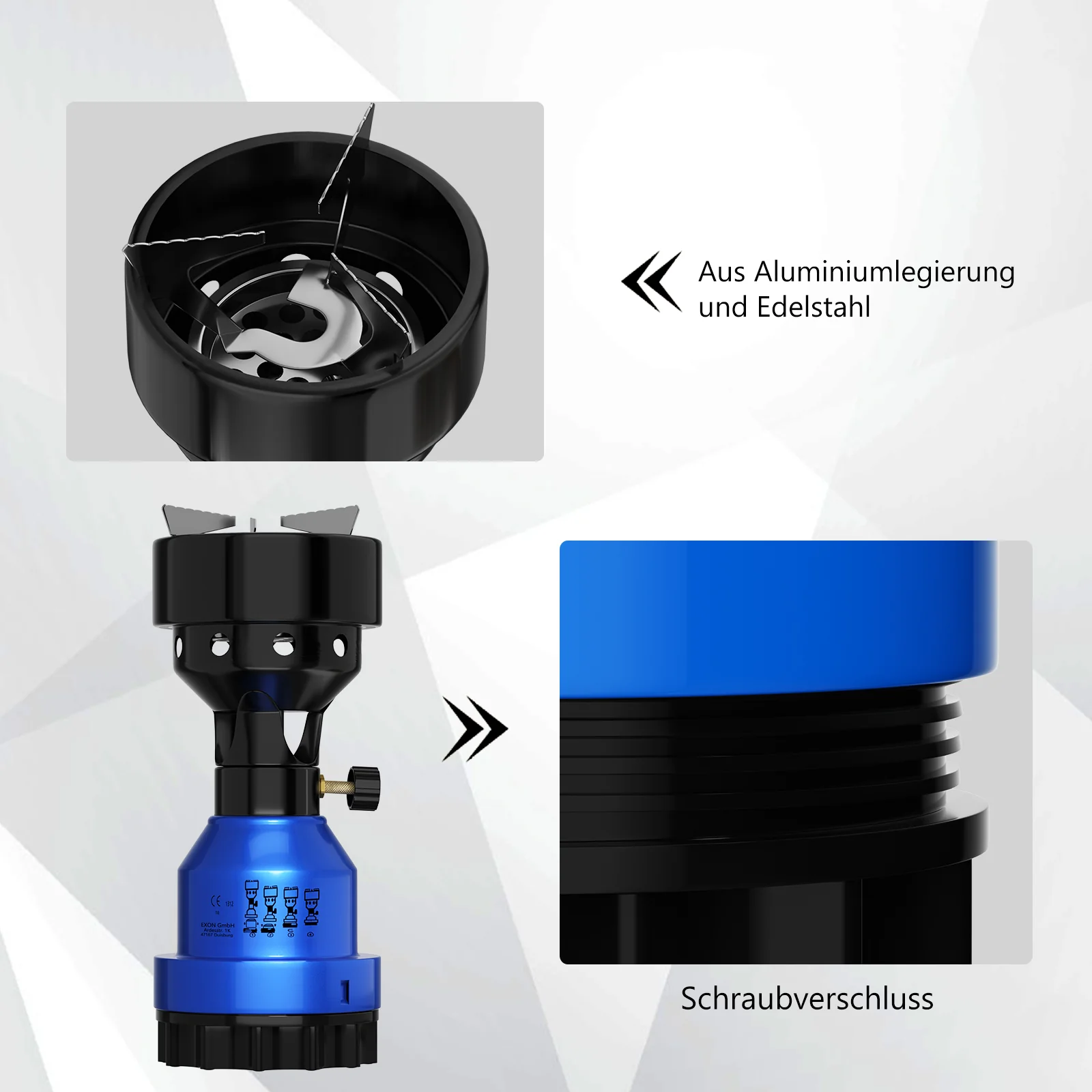 2in1 Campingkocher Gaskocher 1 Flammig Shisha Kohleanzünder für Gaskartuschen - Image 3