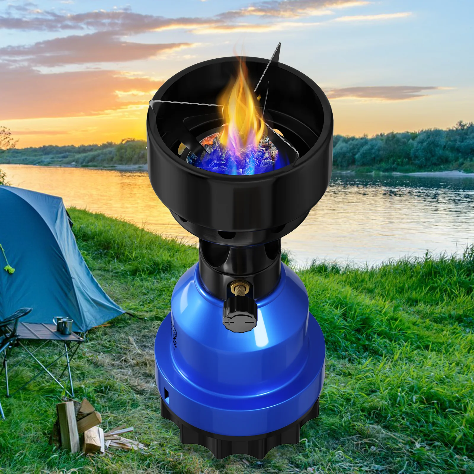 2in1 Campingkocher Gaskocher 1 Flammig Shisha Kohleanzünder für Gaskartuschen - Image 7