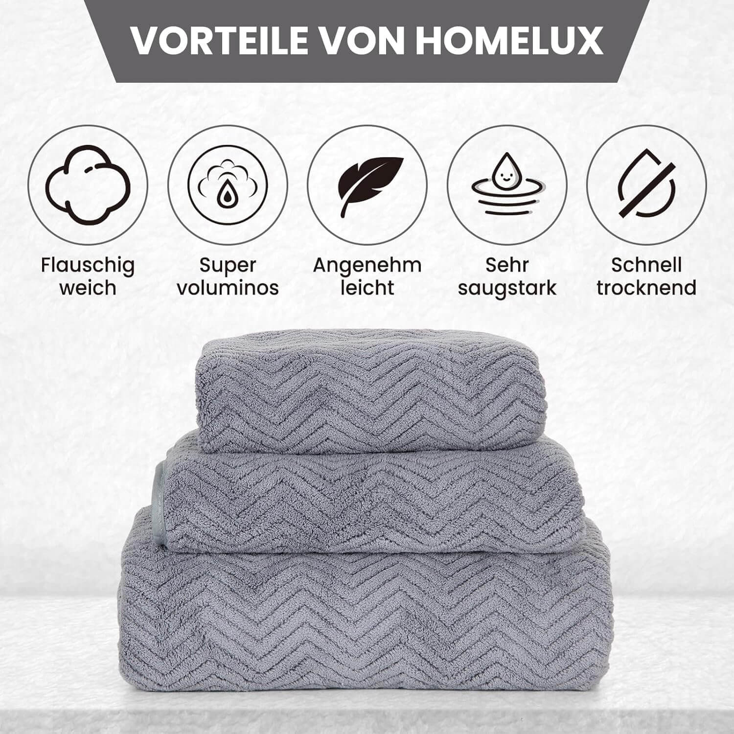 HOMELUX Handtuch Set 2 / 3 / 4 teilig Badetuch Set + Towel saugstarkes Frottiertücher Set - Image 20