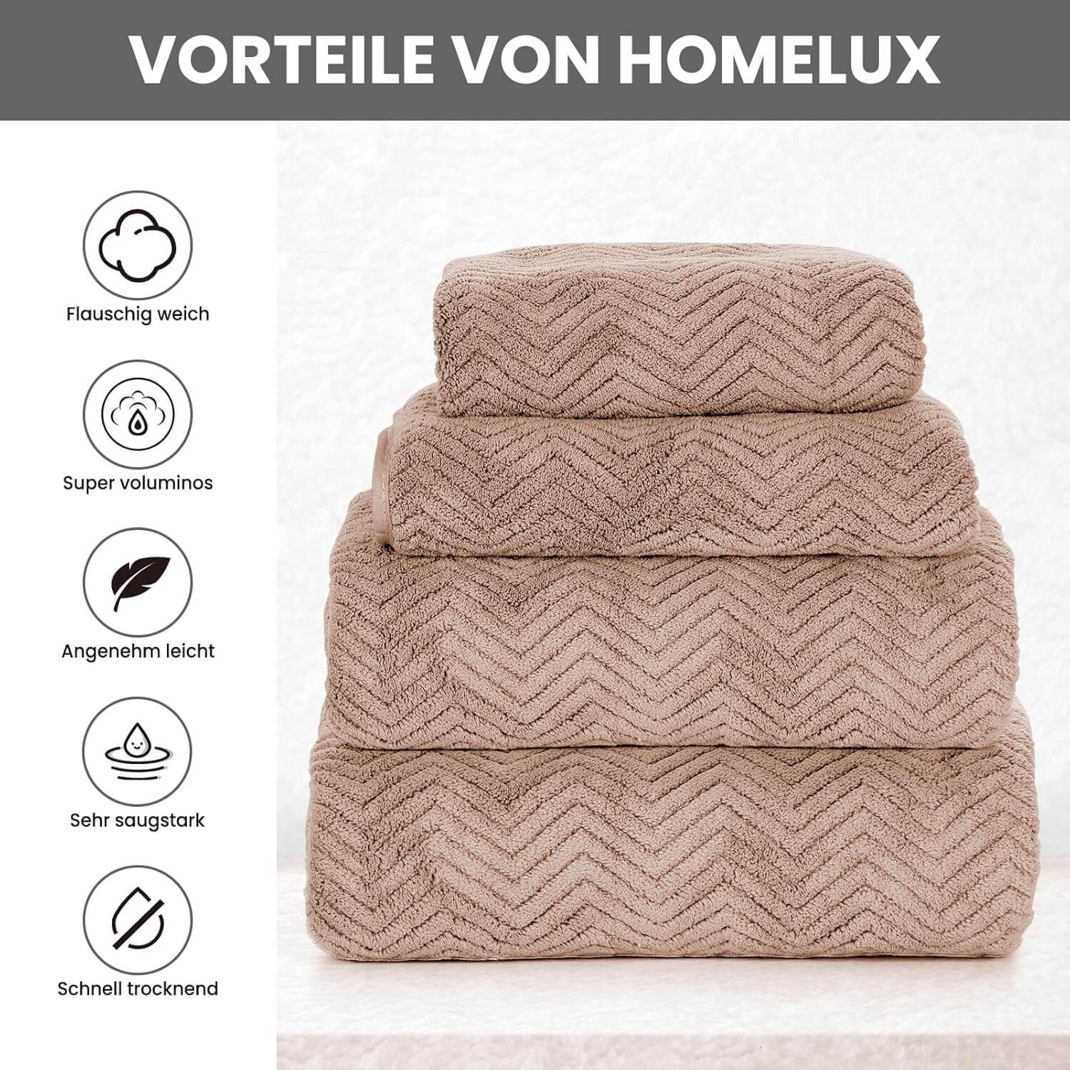 HOMELUX Handtuch Set 2 / 3 / 4 teilig Badetuch Set + Towel saugstarkes Frottiertücher Set - Image 24