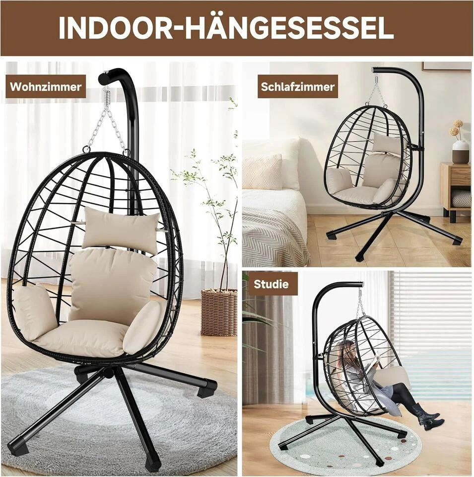 HOMELUX Hängesessel Kissen, Polster, Swing Chair Kissen, Ersatzkissen, Auflage für Polyrattan/Rattan Hängeschaukel - Image 3