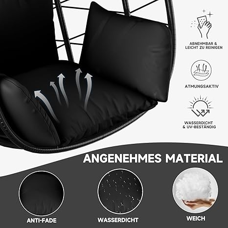 HOMELUX Hängesessel Kissen, Polster, Swing Chair Kissen, Ersatzkissen, Auflage für Polyrattan/Rattan Hängeschaukel - Image 7