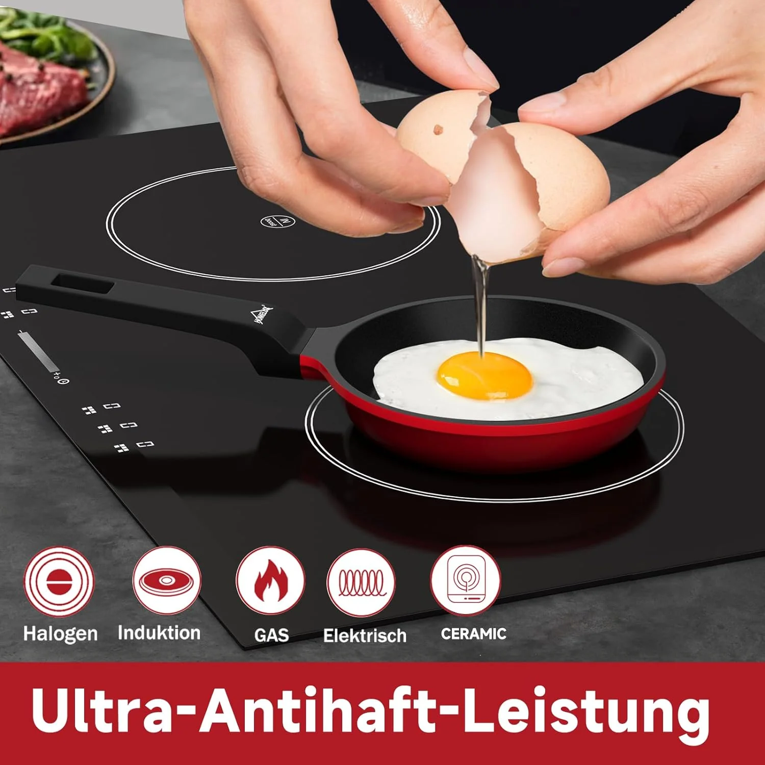 HOMELUX kleine Pfanne 14cm Bratpfanne Induktion, Non Stick Pan – Mini Bratpfanne - Induktionspfanne - crepe pfanne - Image 4