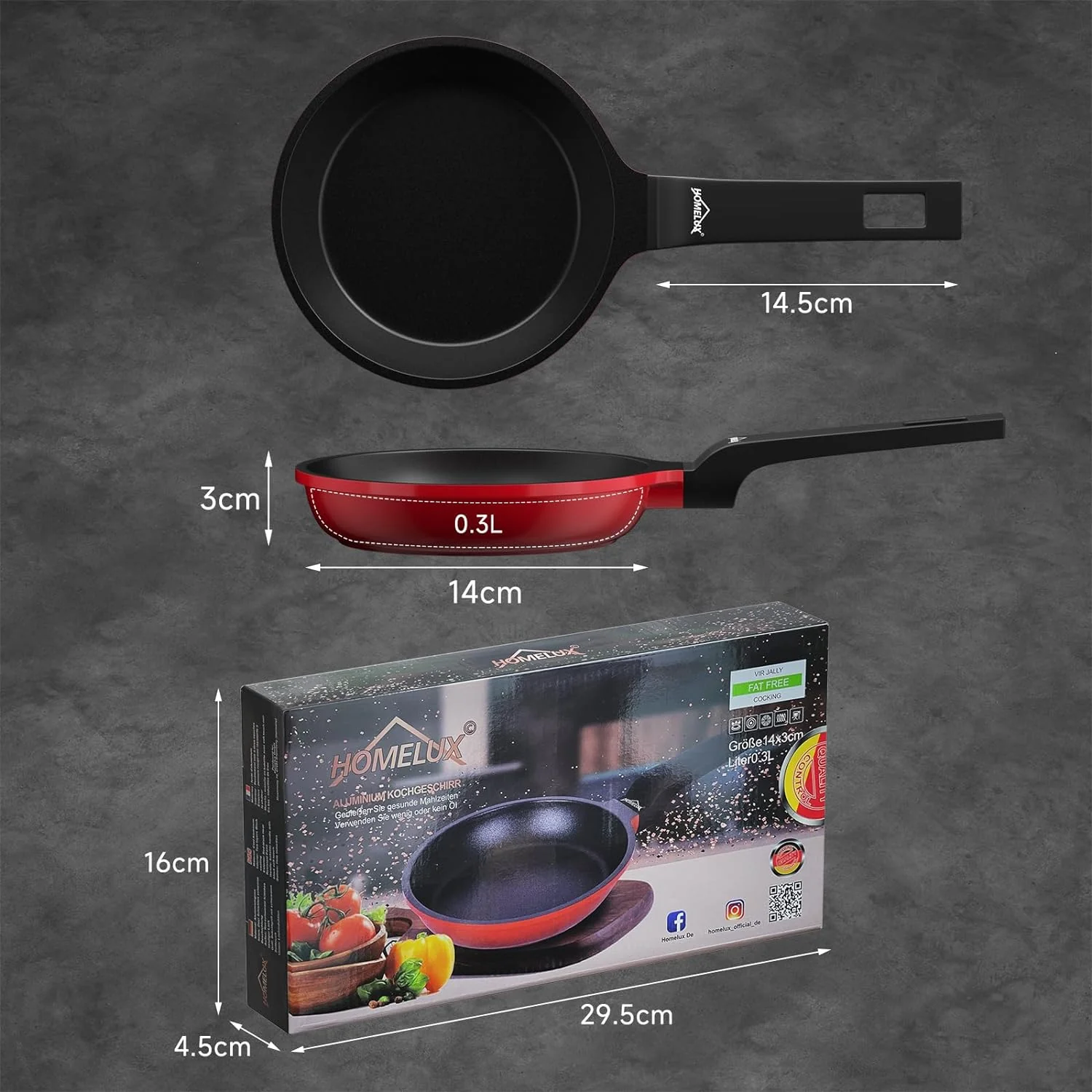 HOMELUX kleine Pfanne 14cm Bratpfanne Induktion, Non Stick Pan – Mini Bratpfanne - Induktionspfanne - crepe pfanne - Image 8