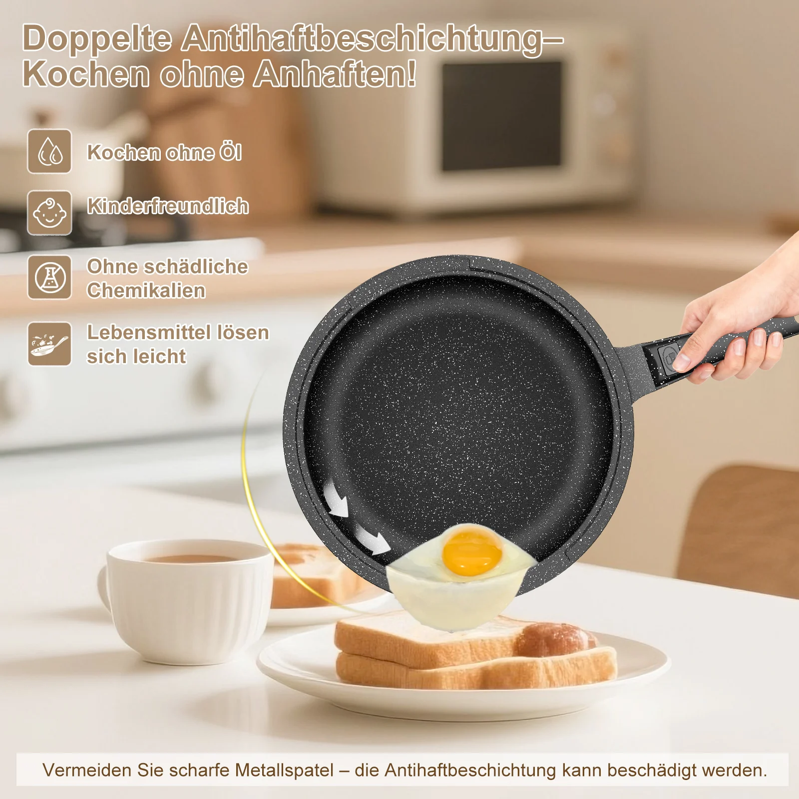 HOMELUX Kochgeschirr-Set 10-teilig, induktionsgeeignetes stapelbares Topfset für alle Herdarten, backofengeeignet, schwarz - Image 5