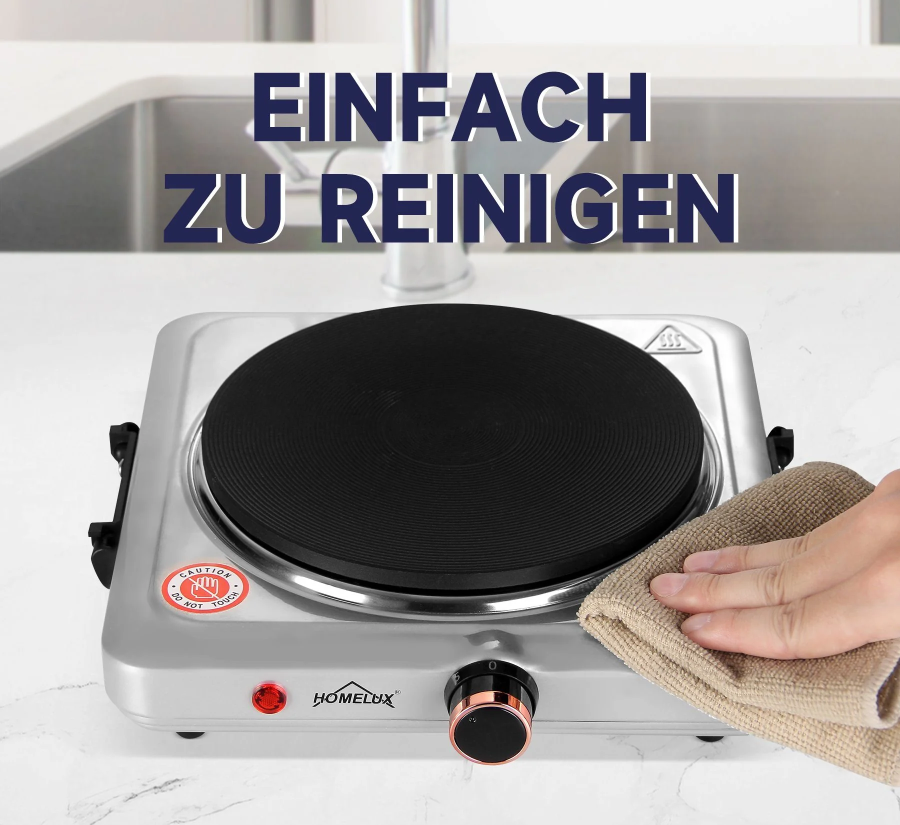 HOMELUX Kochplatte Einzelkochplatte Kochplatte 1000/1500W Herdplatte, Einzeln Regelbare 5 Heizstufen - Image 13