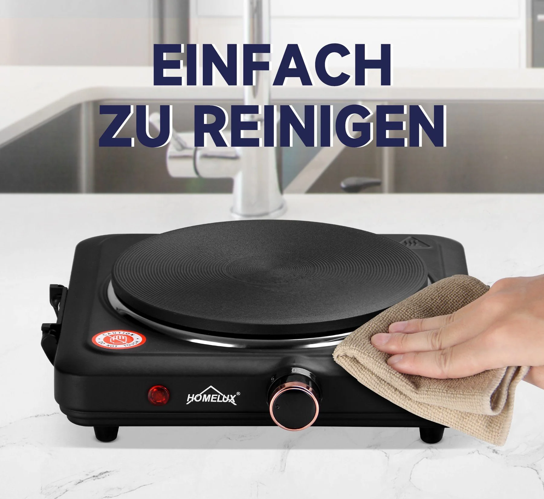 HOMELUX Kochplatte Einzelkochplatte Kochplatte 1000/1500W Herdplatte, Einzeln Regelbare 5 Heizstufen - Image 6