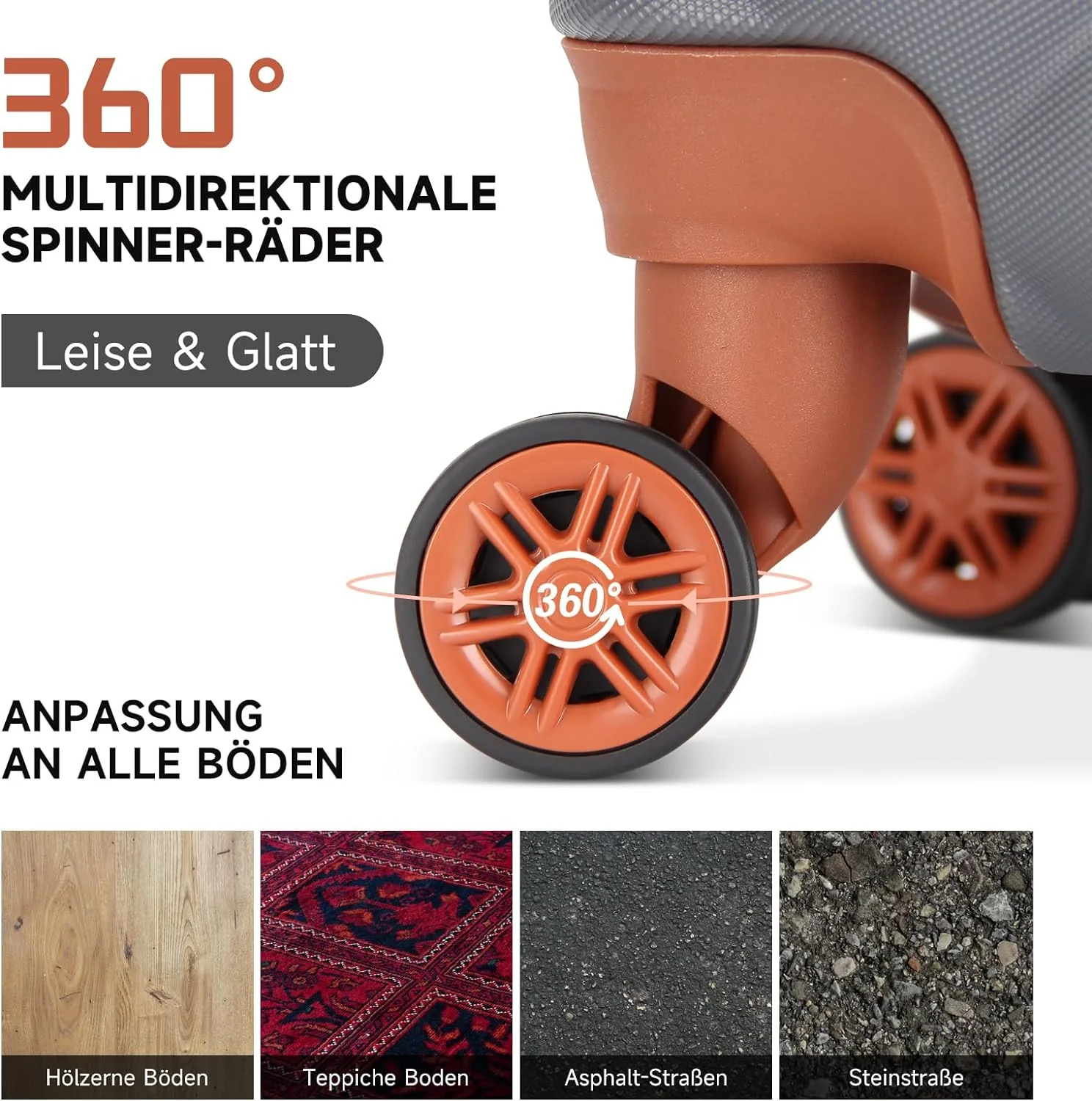 3 Teilig Reisekoffer Kofferset HOMELUX Hartschale ABS Leicht Trolley Rollkoffer Hartschalenkoffer Set - M-L-XL set - Image 5