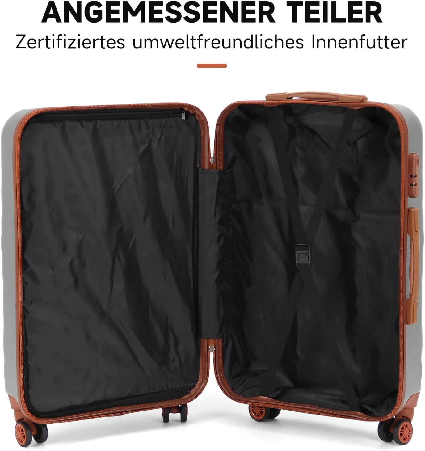 3 Teilig Reisekoffer Kofferset HOMELUX Hartschale ABS Leicht Trolley Rollkoffer Hartschalenkoffer Set - M-L-XL set - Image 6