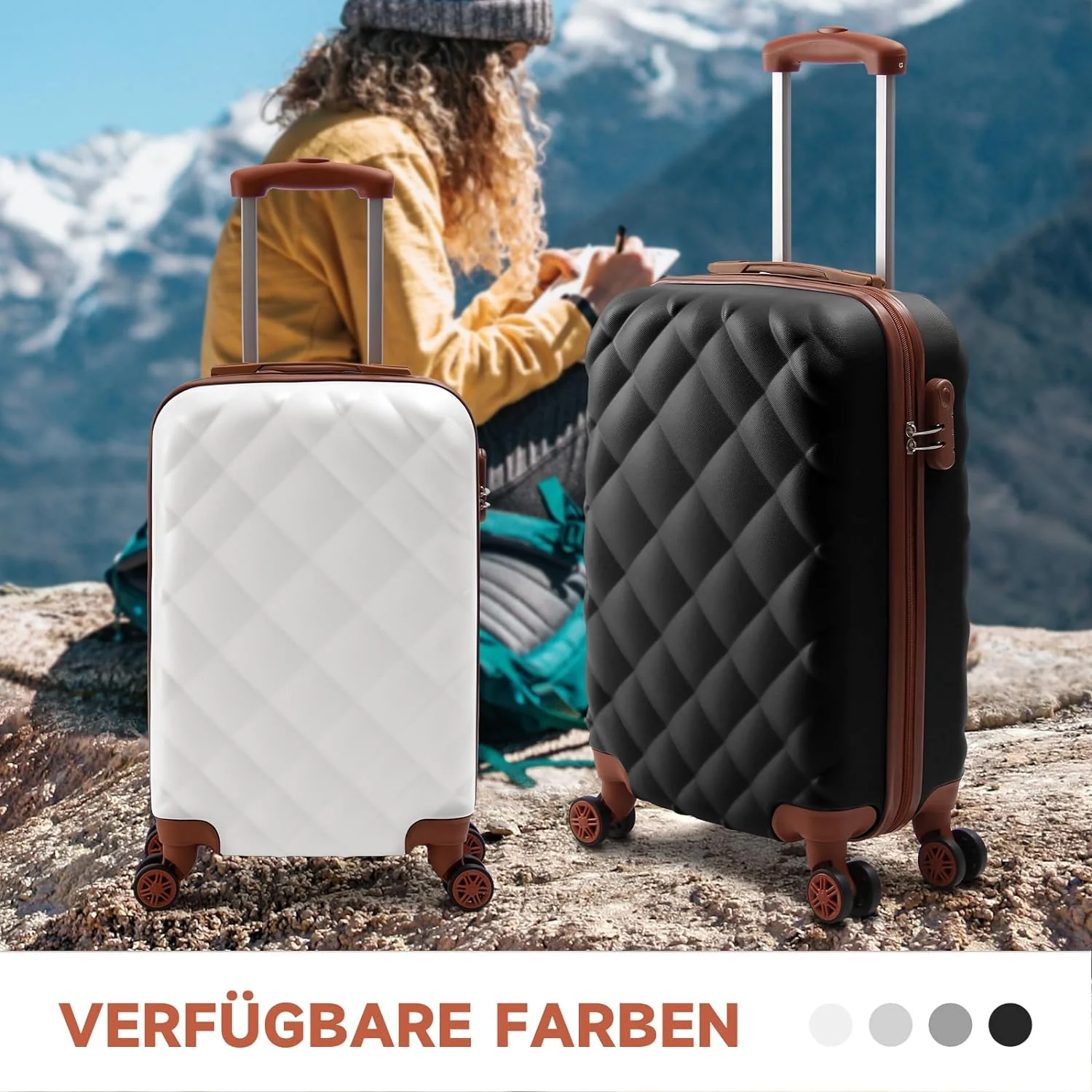 3 Teilig Reisekoffer Kofferset HOMELUX Hartschale ABS Leicht Trolley Rollkoffer Hartschalenkoffer Set - M-L-XL set - Image 7