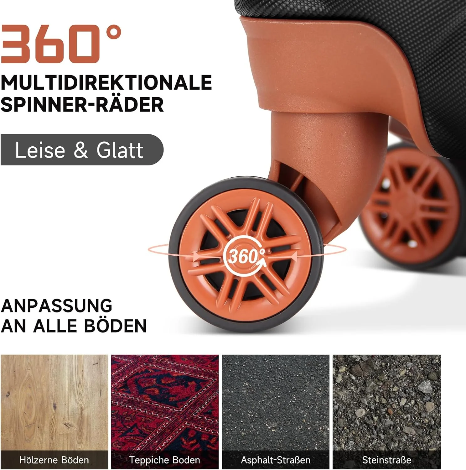 3 Teilig Reisekoffer Kofferset HOMELUX Hartschale ABS Leicht Trolley Rollkoffer Hartschalenkoffer Set - M-L-XL set - Image 9