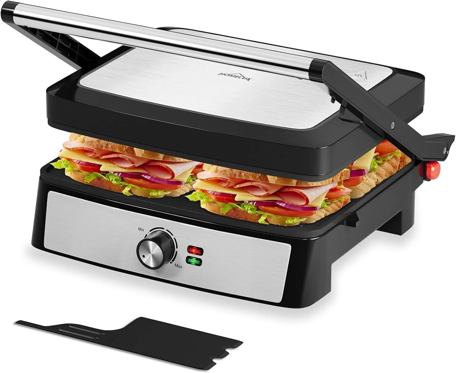 Kontaktgrill Sandwichmaker Panini Grill 2200W Toaster HOMELUX 34x23CM 3-in-1 Multifunktionsgrill für Paninis, Steaks, Sandwiches - Image 3