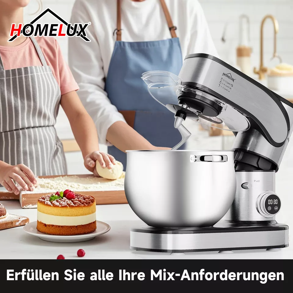 12L Küchenmaschine 2500W Küchenmaschine 12L Knetmaschine Rührmaschine LED-Touchscreen Teigmaschine - Image 7