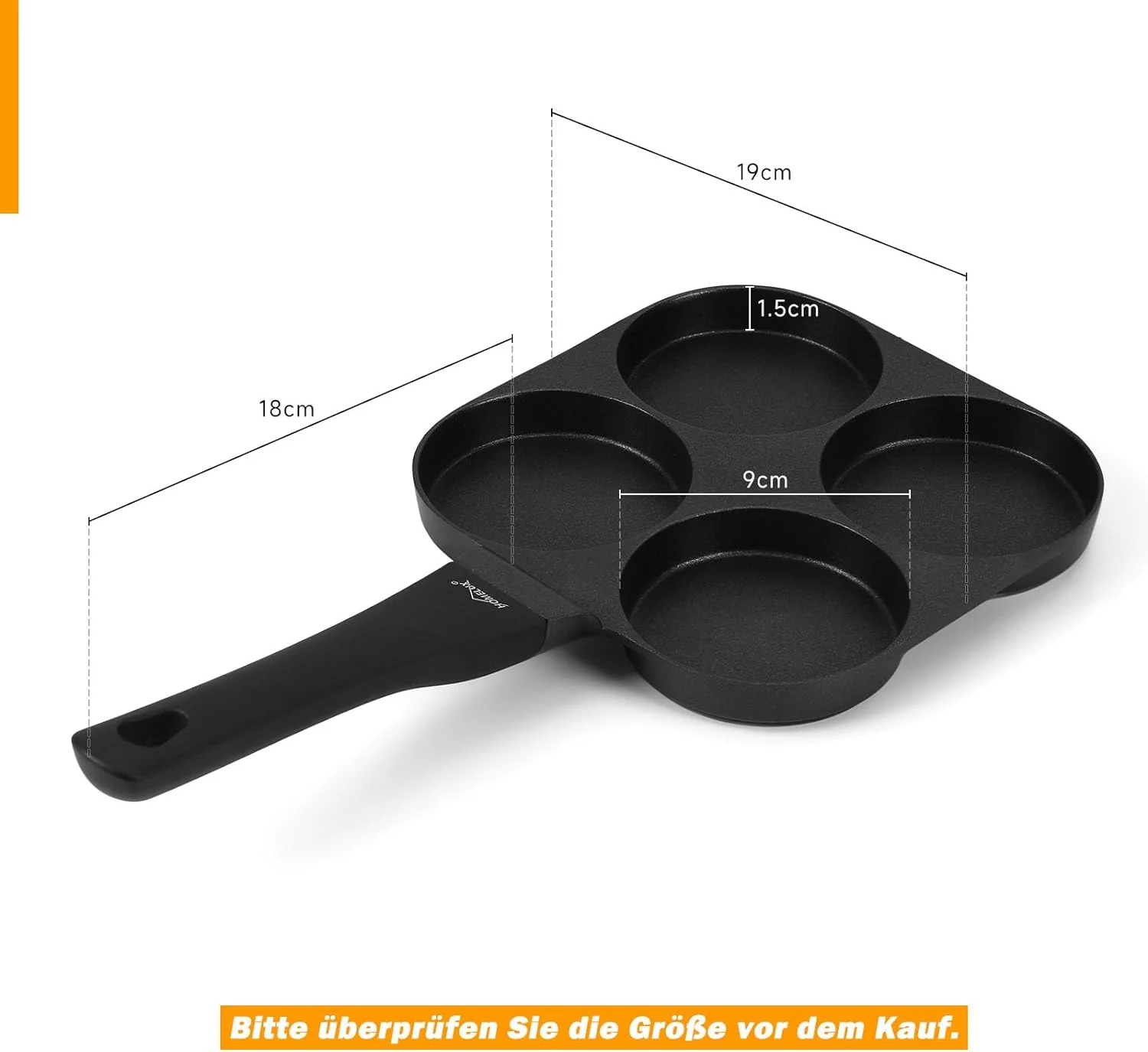 HOMELUX Pancake Pfanne 19CM, Aluguss Beschichtung, für alle Herdarten inkl. Induktion. Perfekt für Spiegeleier und Pancakes - Image 5