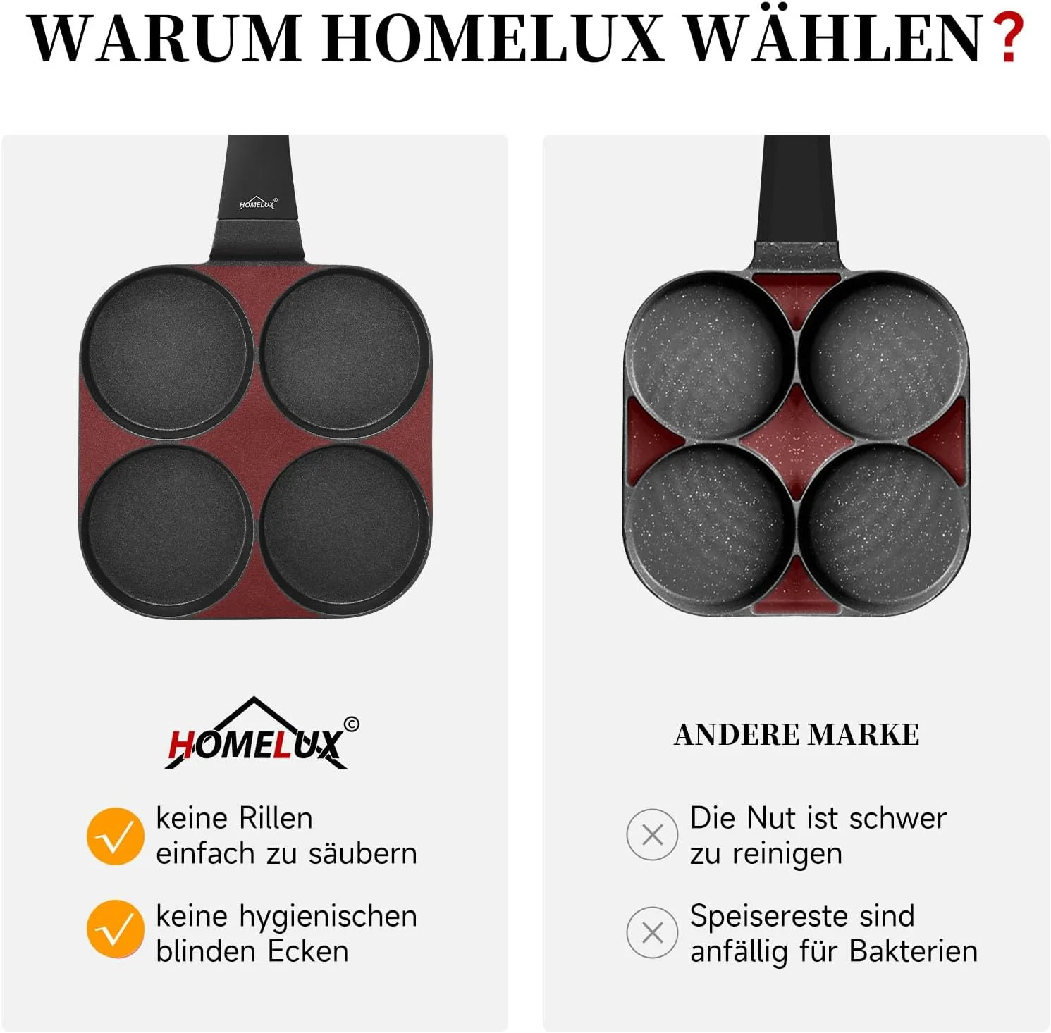 HOMELUX Pancake Pfanne 19CM, Aluguss Beschichtung, für alle Herdarten inkl. Induktion. Perfekt für Spiegeleier und Pancakes - Image 6
