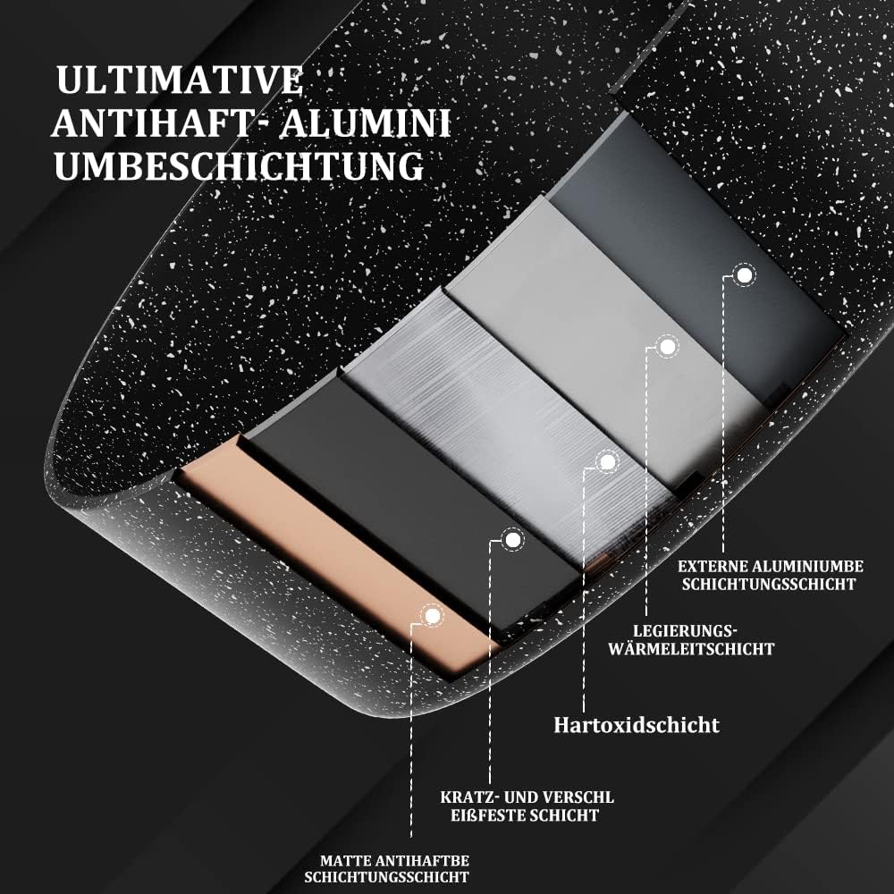 Pfanne Induktion 24cm Hoher Rand Bratpfanne mit Deckel Antihaft Abhnehmbar - Image 4