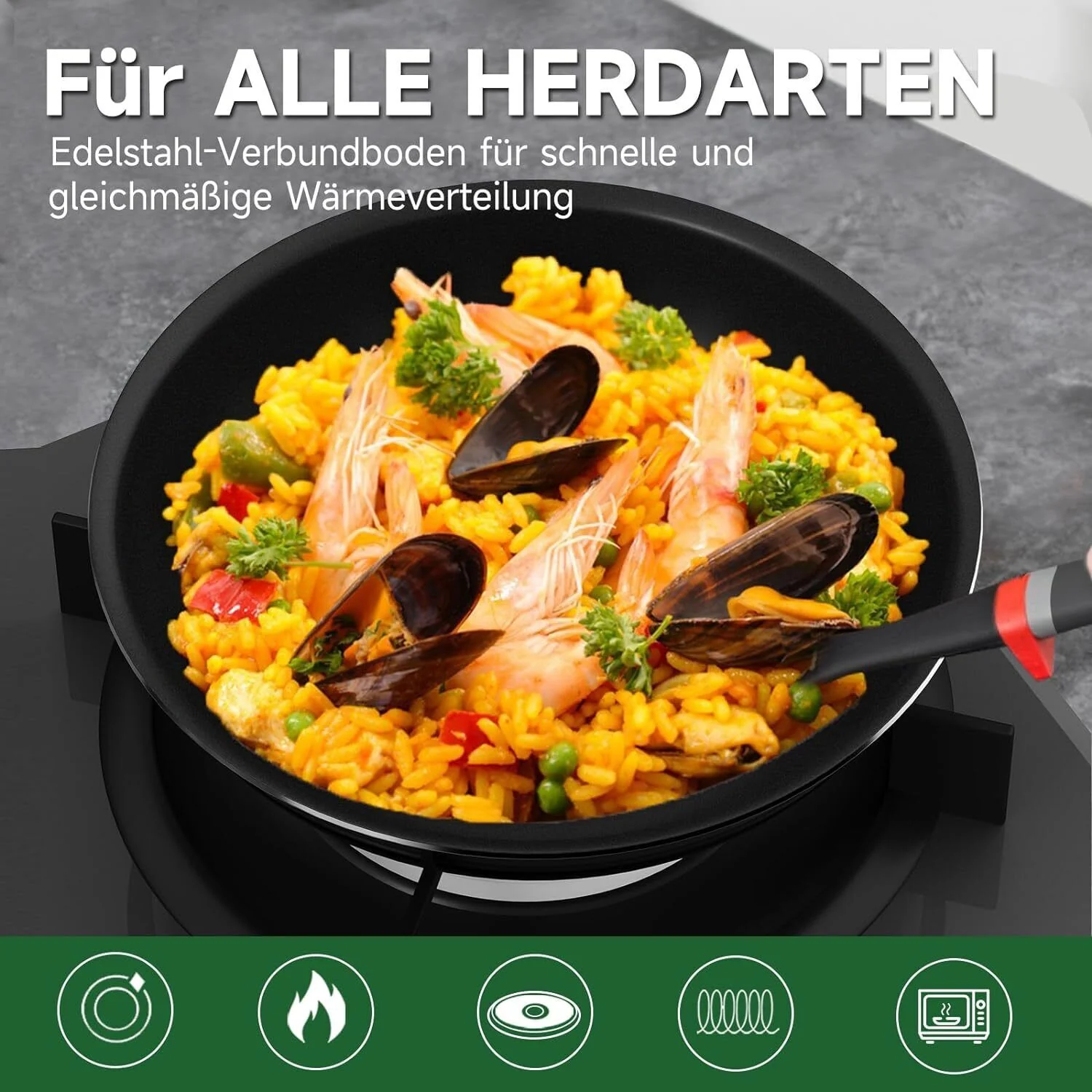 HOMELUX Pfannenset,Bratpfanne mit abnehmbarem Griff,Pfannen,Pfanne Induktion mit Antihaft-Beschichtung - Image 8