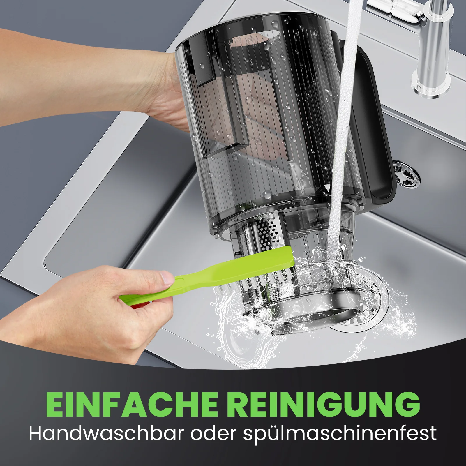 HOMELUX Slow Juicer 220W, 126mm XXL Einfüllschacht für Ganze Früchte, Elektrischer Entsafter Kaltpresse mit 2 Bechern - Image 9