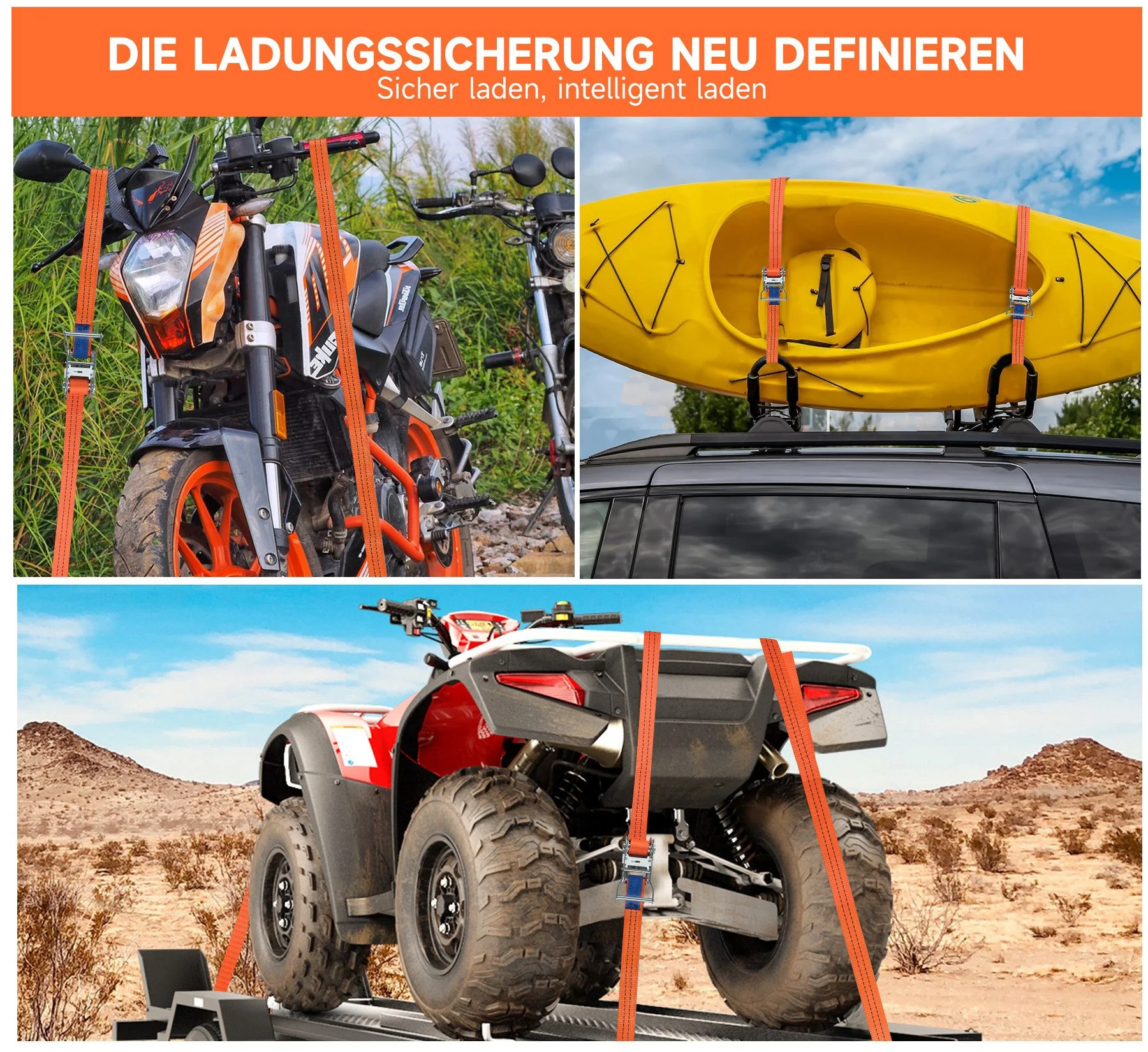 HOMELUX Spanngurte mit Ratsche & Doppel-Stahlhaken 6 m, 35 mm, extrem stabil & wetterfest - Image 11