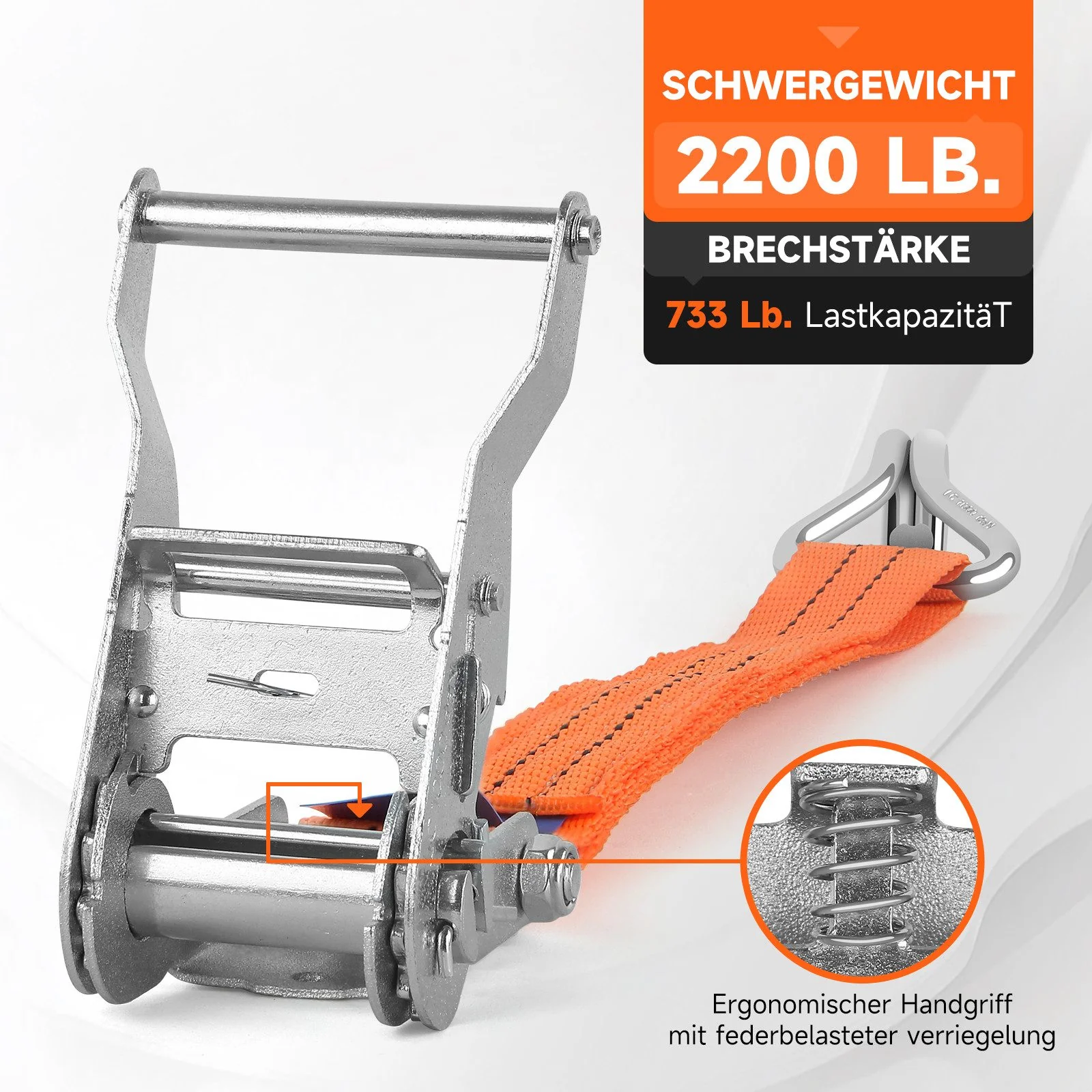 HOMELUX Spanngurte mit Ratsche & Doppel-Stahlhaken 6 m, 35 mm, extrem stabil & wetterfest - Image 6