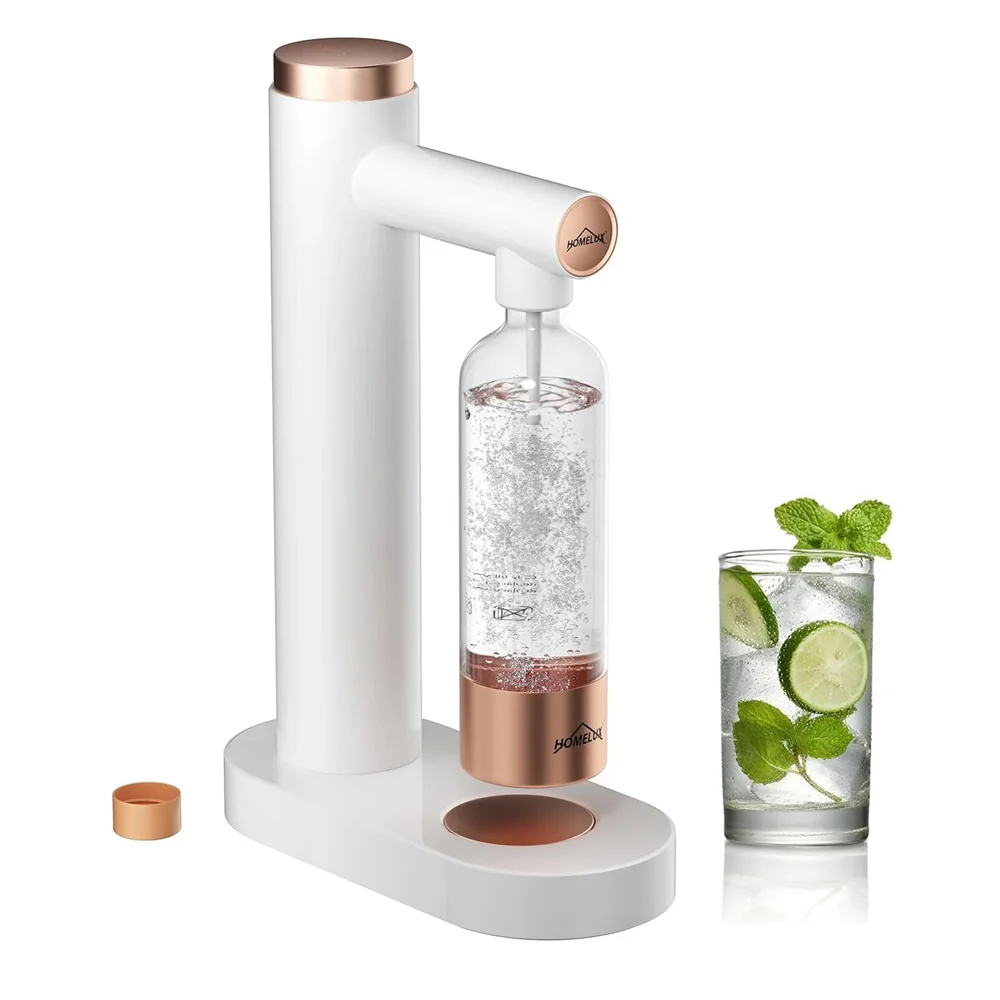 HOMELUX Soda Maker Sprudelwasser Maschine mit / ohne BPA-freien 1L PET-Flaschen / Edelstahlflasche (316er-Edelstahl) - Image 4