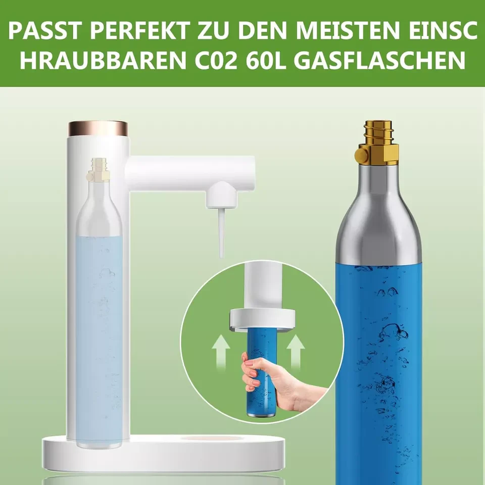 HOMELUX Soda Maker Sprudelwasser Maschine mit / ohne BPA-freien 1L PET-Flaschen / Edelstahlflasche (316er-Edelstahl) - Image 13