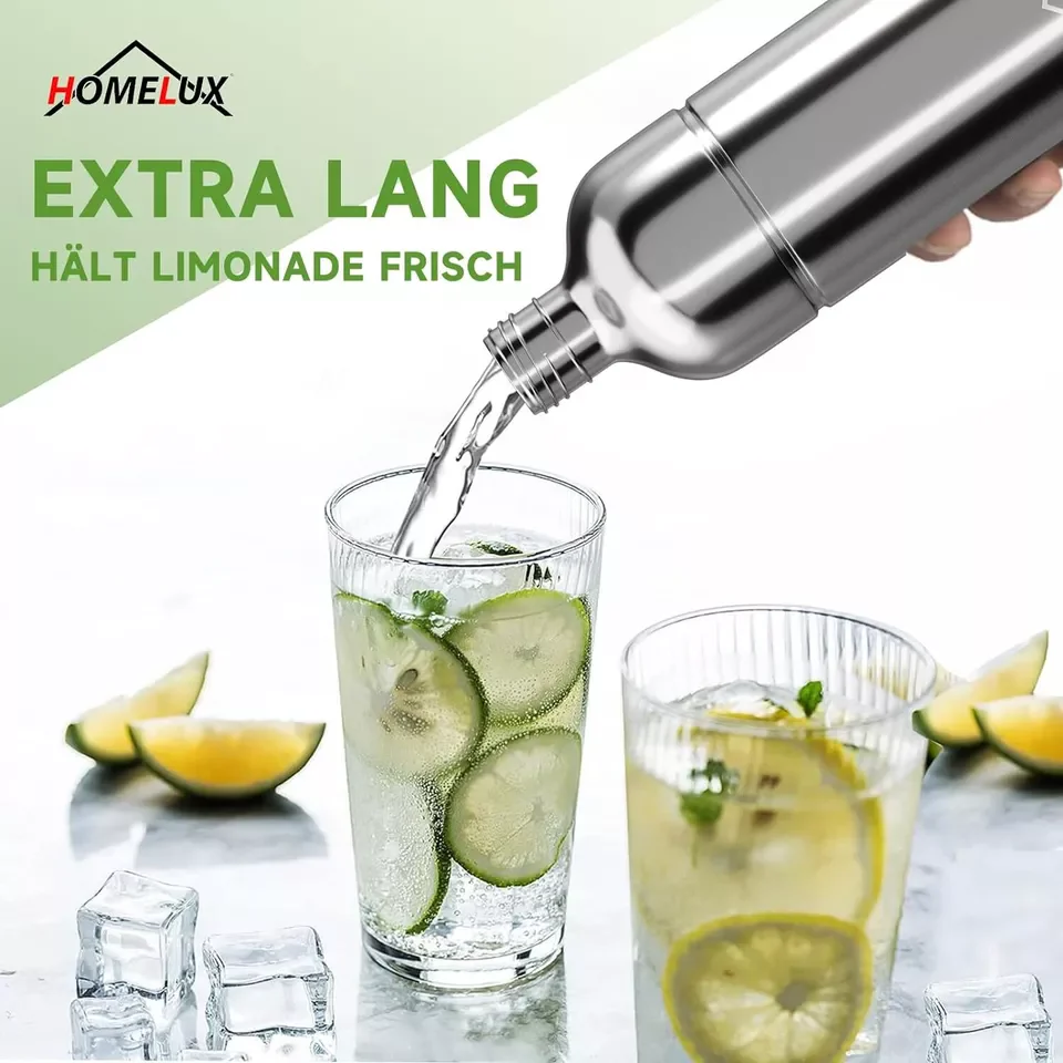 HOMELUX Soda Maker Sprudelwasser Maschine mit / ohne BPA-freien 1L PET-Flaschen / Edelstahlflasche (316er-Edelstahl) - Image 18