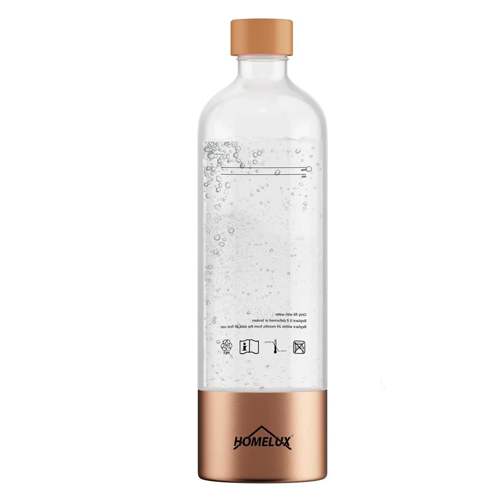 HOMELUX Soda Maker Sprudelwasser Maschine mit / ohne BPA-freien 1L PET-Flaschen / Edelstahlflasche (316er-Edelstahl) - Image 5