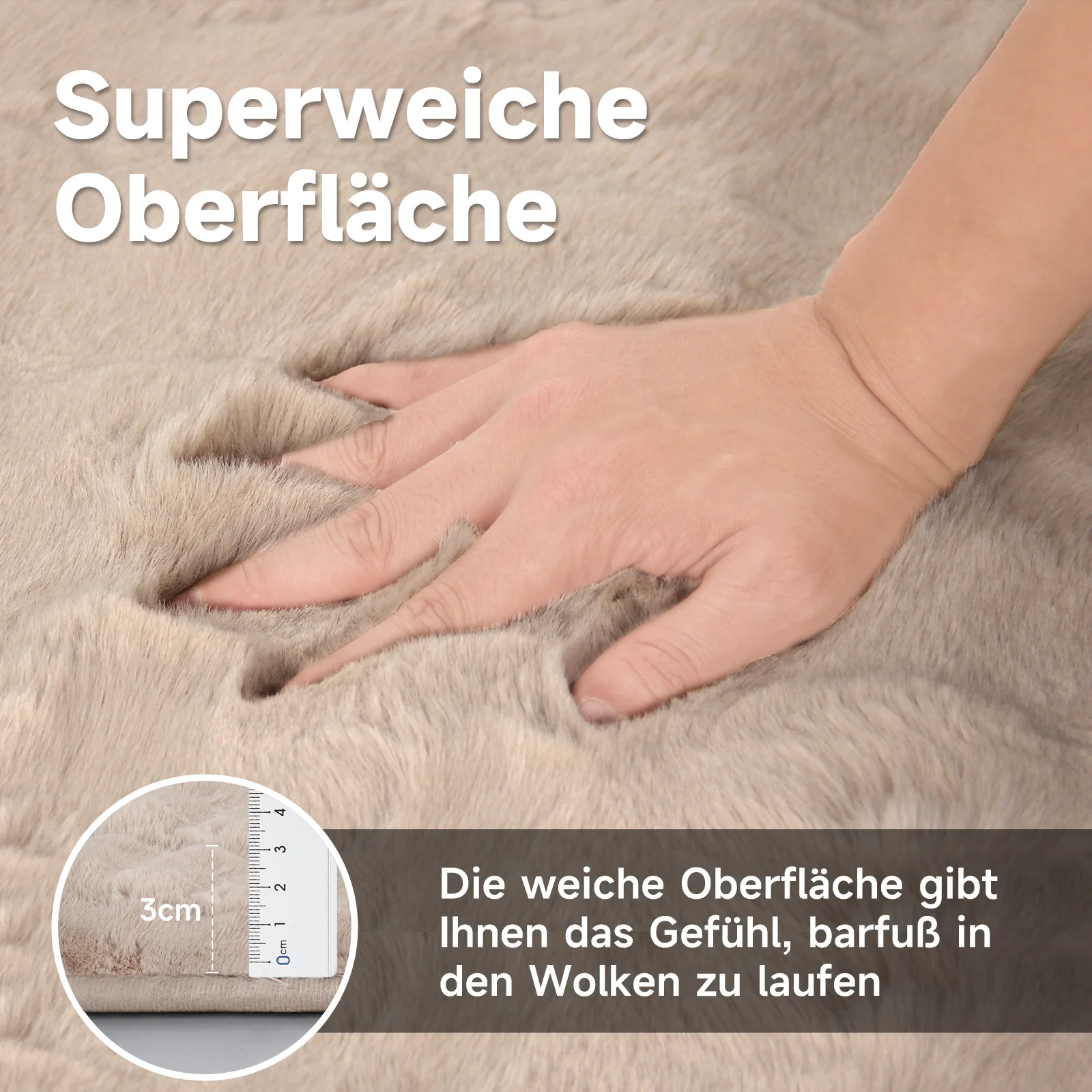 HOMELUX Superweicher Kunstfell Teppich, rutschfest & dekorativ. Idealer Hochflor für Wohnzimmer, Schlafzimmer & Fußbodenheizung geeignet - Image 6