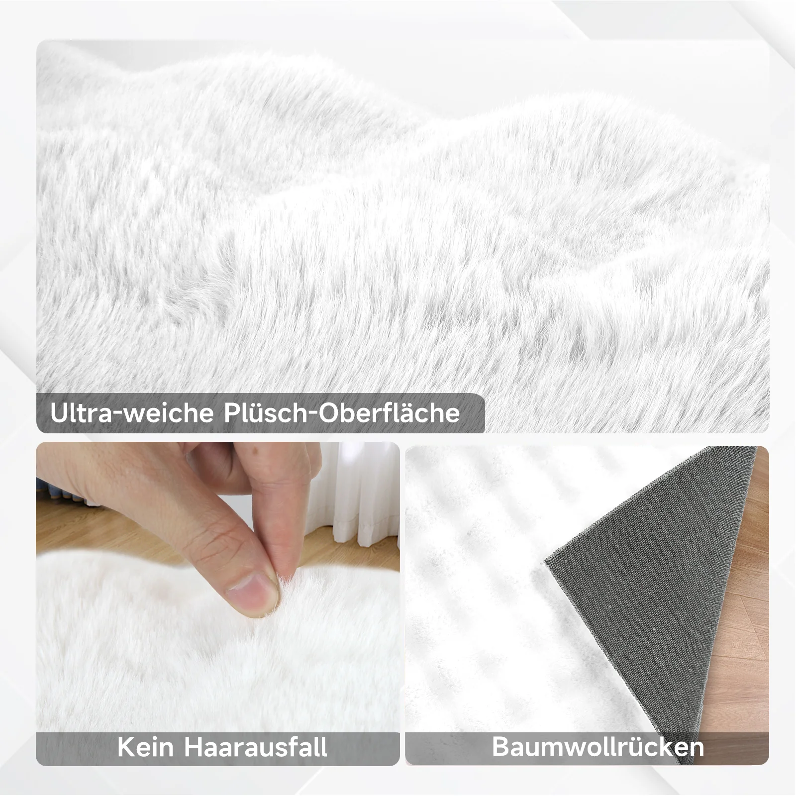 HOMELUX Superweicher Kunstfell Teppich, rutschfest & dekorativ. Idealer Hochflor für Wohnzimmer, Schlafzimmer & Fußbodenheizung geeignet - Image 7