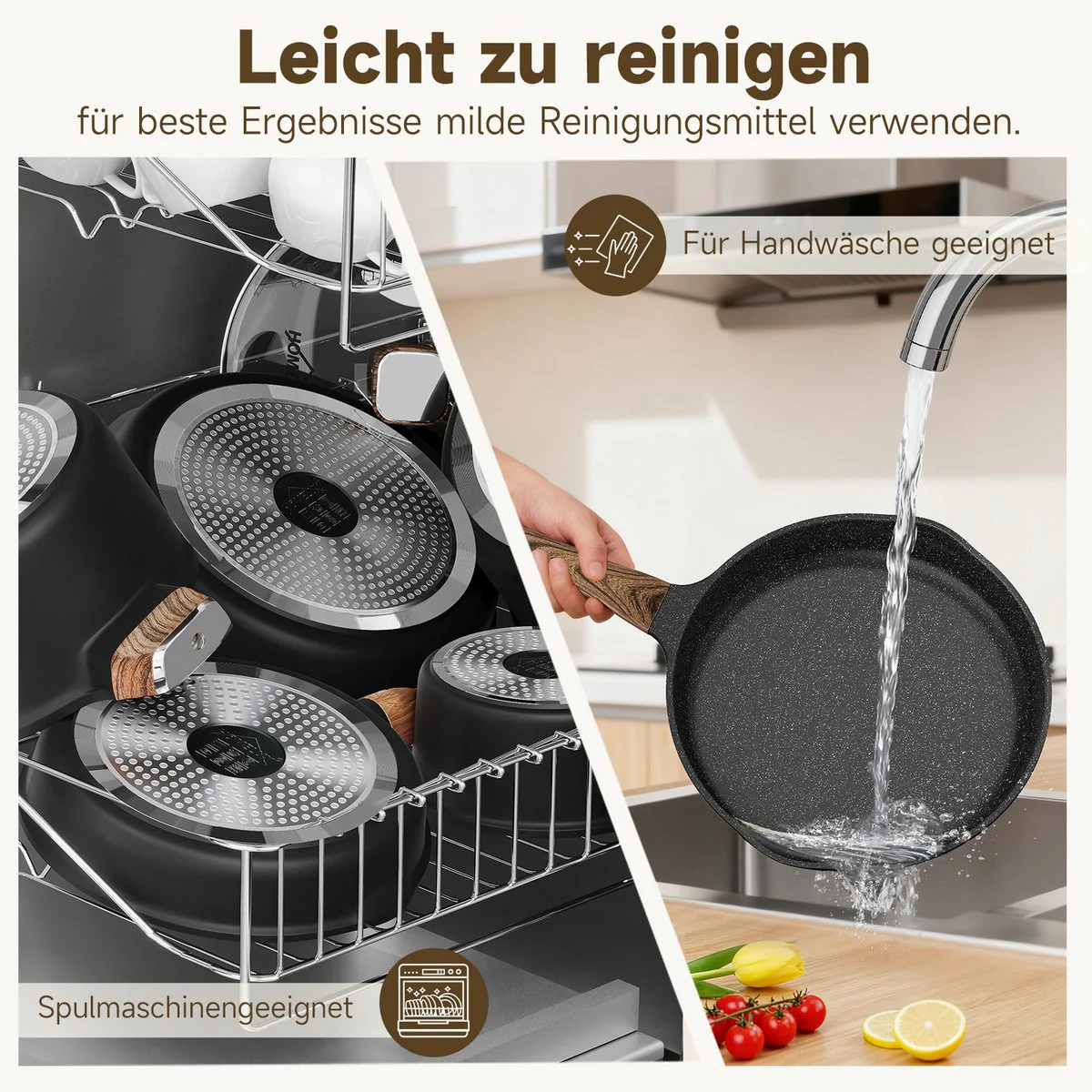 HOMELUX Topf-Set 8-teiliges Induktions-Topfset aus Aluminiumguss mit Deckeln - Image 5