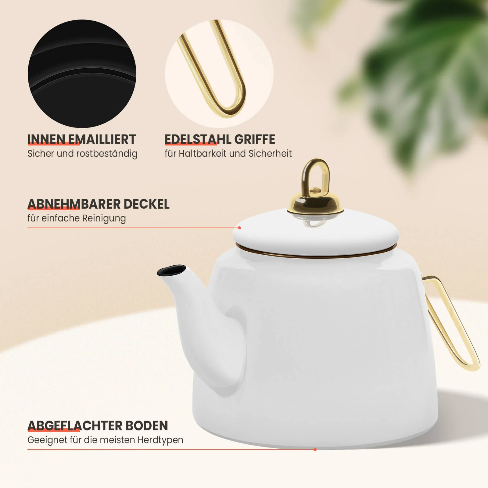 Homelux Türkische Teekanne 2L+1L, Emaille Wasserkessel Set, Induktionsgeeignet, Teekocher für alle Herdarten - Image 4