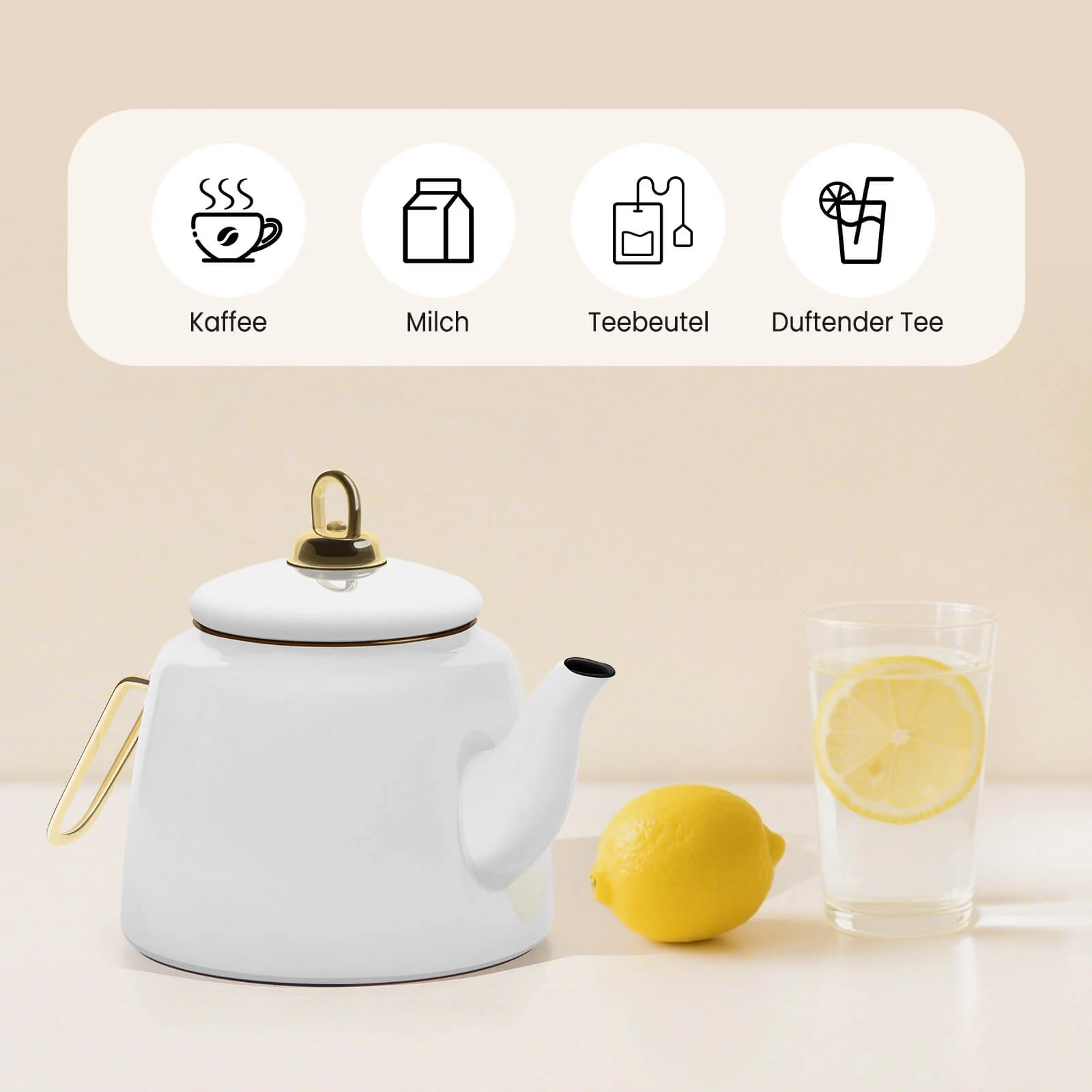 Homelux Türkische Teekanne 2L+1L, Emaille Wasserkessel Set, Induktionsgeeignet, Teekocher für alle Herdarten - Image 7