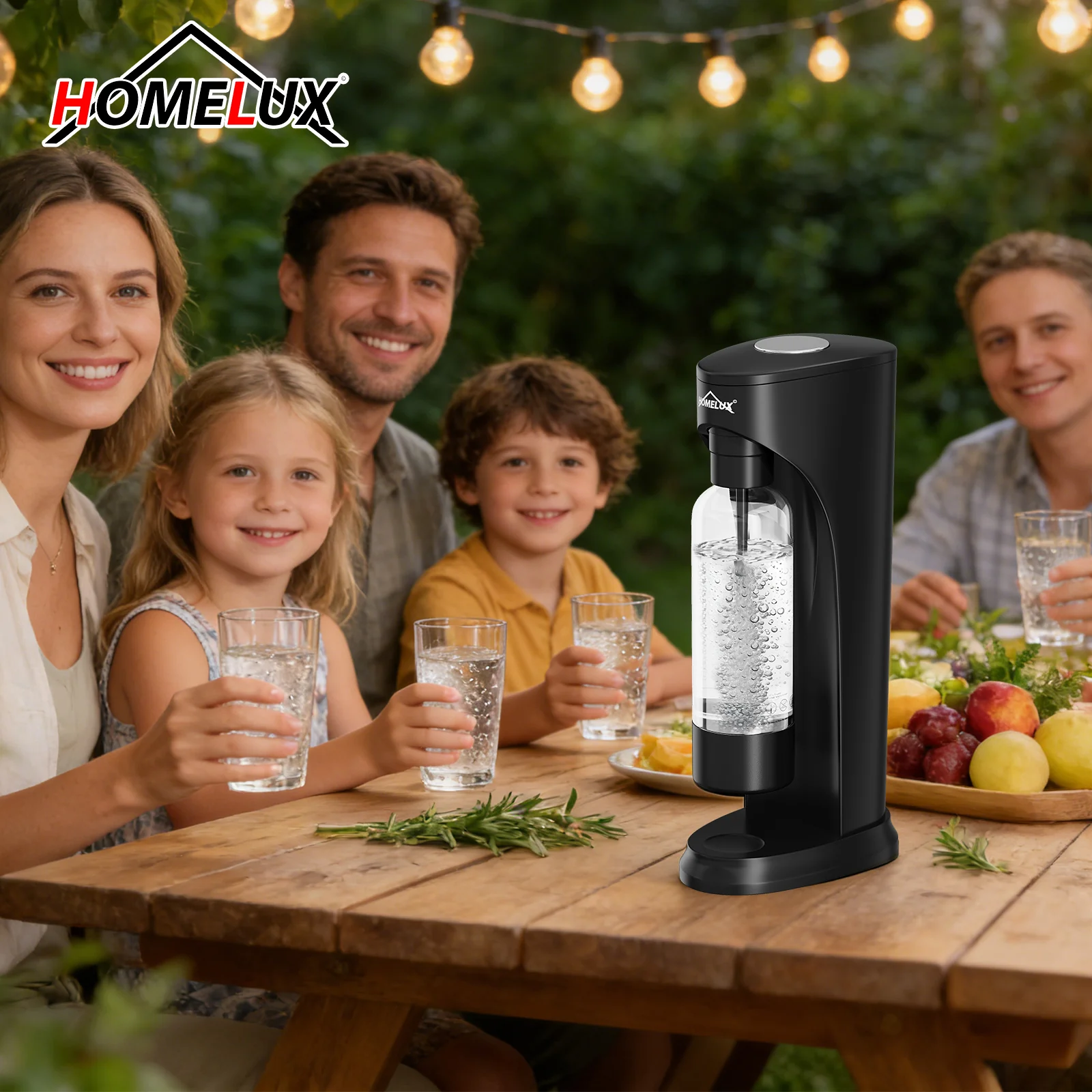 HOMELUX Wassersprudler Set inkl. BPA-freier PET-Flasche, kabelloser Trinkwassersprudler für 60L CO2-Zylinder, Schwarz - Image 11