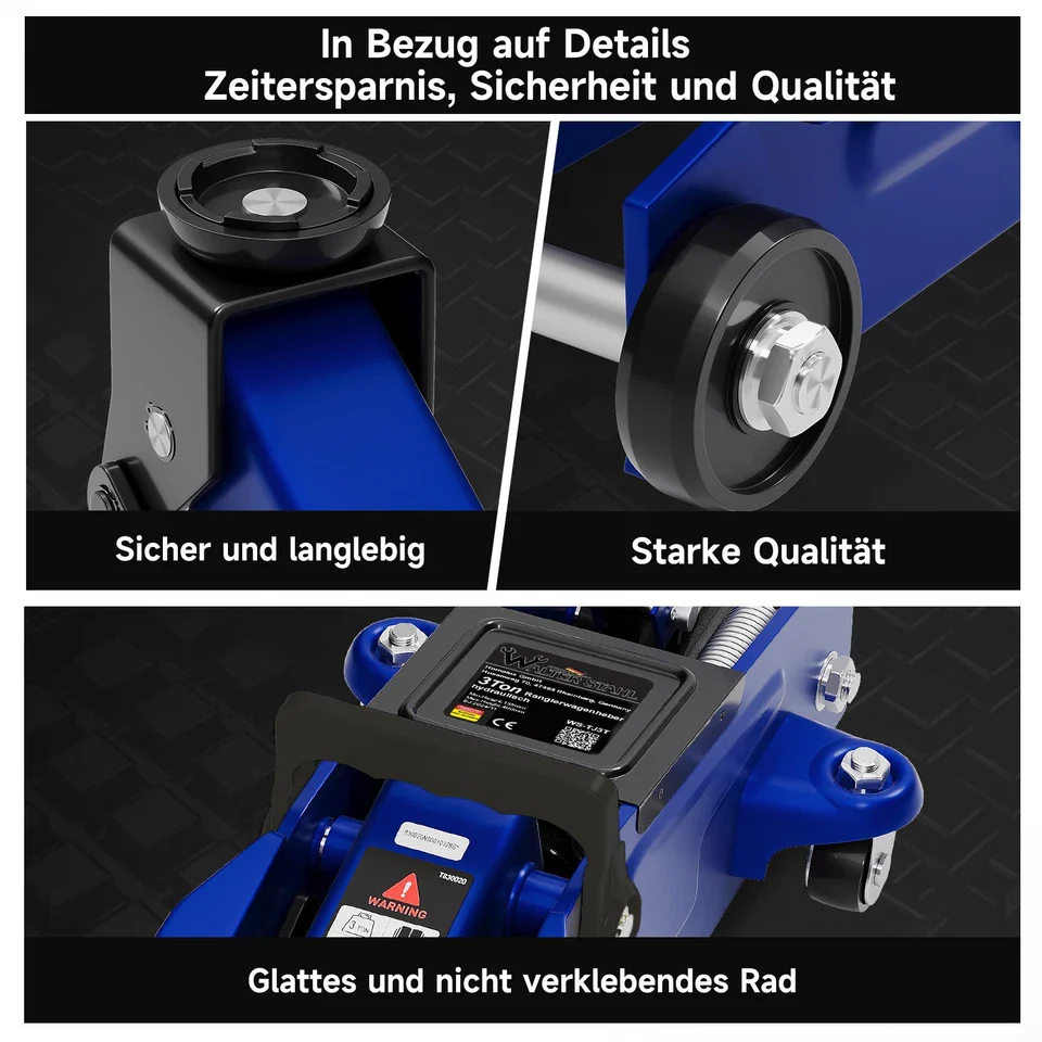 Hydraulischer Wagenheber 3T mit Gummiauflage – Der praktische Helfer in der Werkstatt - Image 4