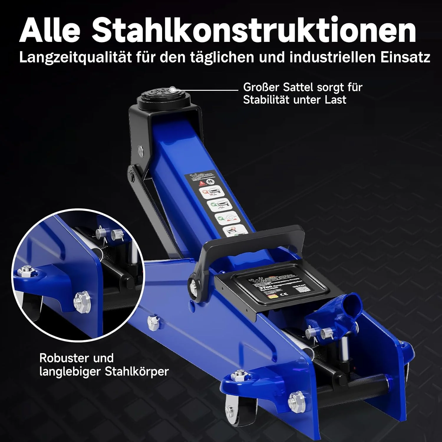 Hydraulischer Wagenheber 3T mit Gummiauflage – Der praktische Helfer in der Werkstatt - Image 6