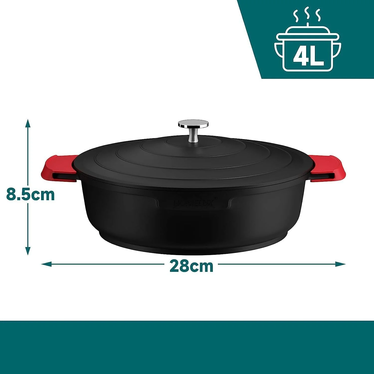 Induktion Kochtopf 24/28cm Topf Antihaftbeschichtung, für alle Herdarten 4L/6L - Image 10