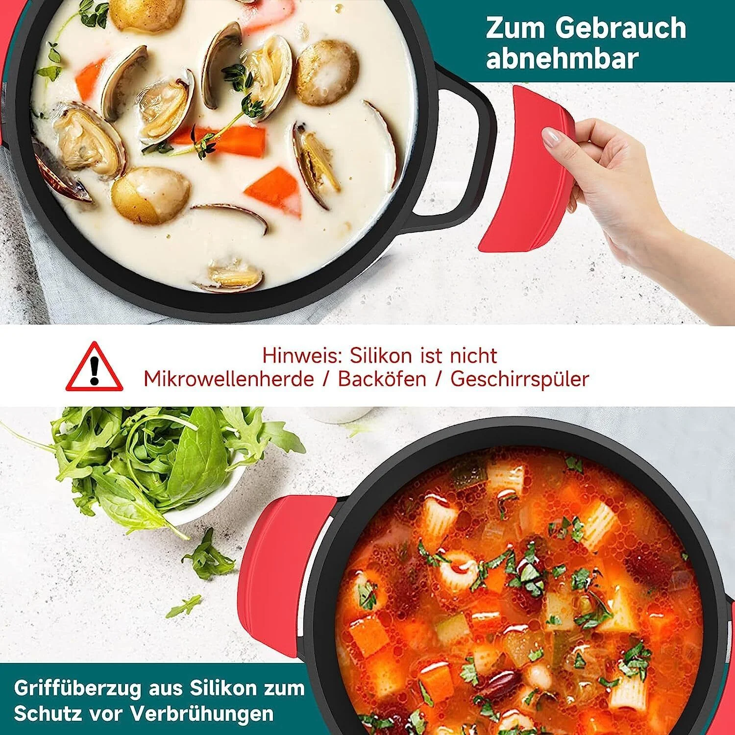 Induktion Kochtopf 24/28cm Topf Antihaftbeschichtung, für alle Herdarten 4L/6L - Image 6