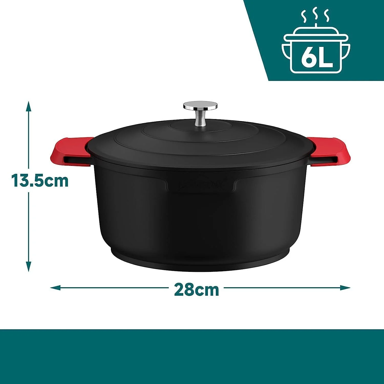 Induktion Kochtopf 24/28cm Topf Antihaftbeschichtung, für alle Herdarten 4L/6L - Image 9